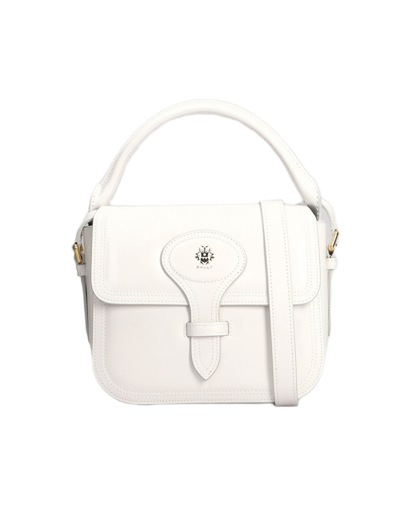 Bally Beckett Flap S Shoulder Bag In White Leather - white
