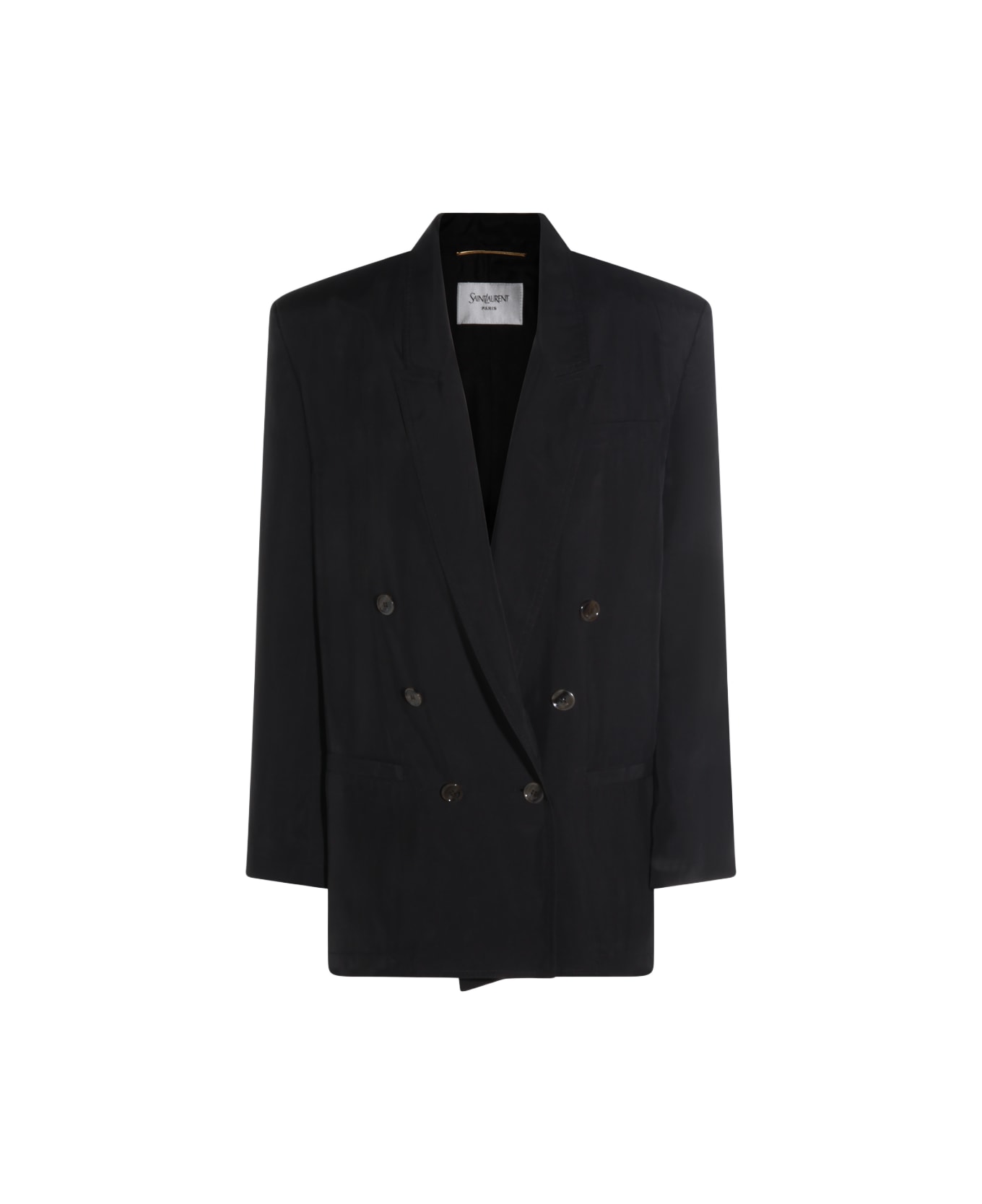 Saint Laurent Black Silk Blazer - Black