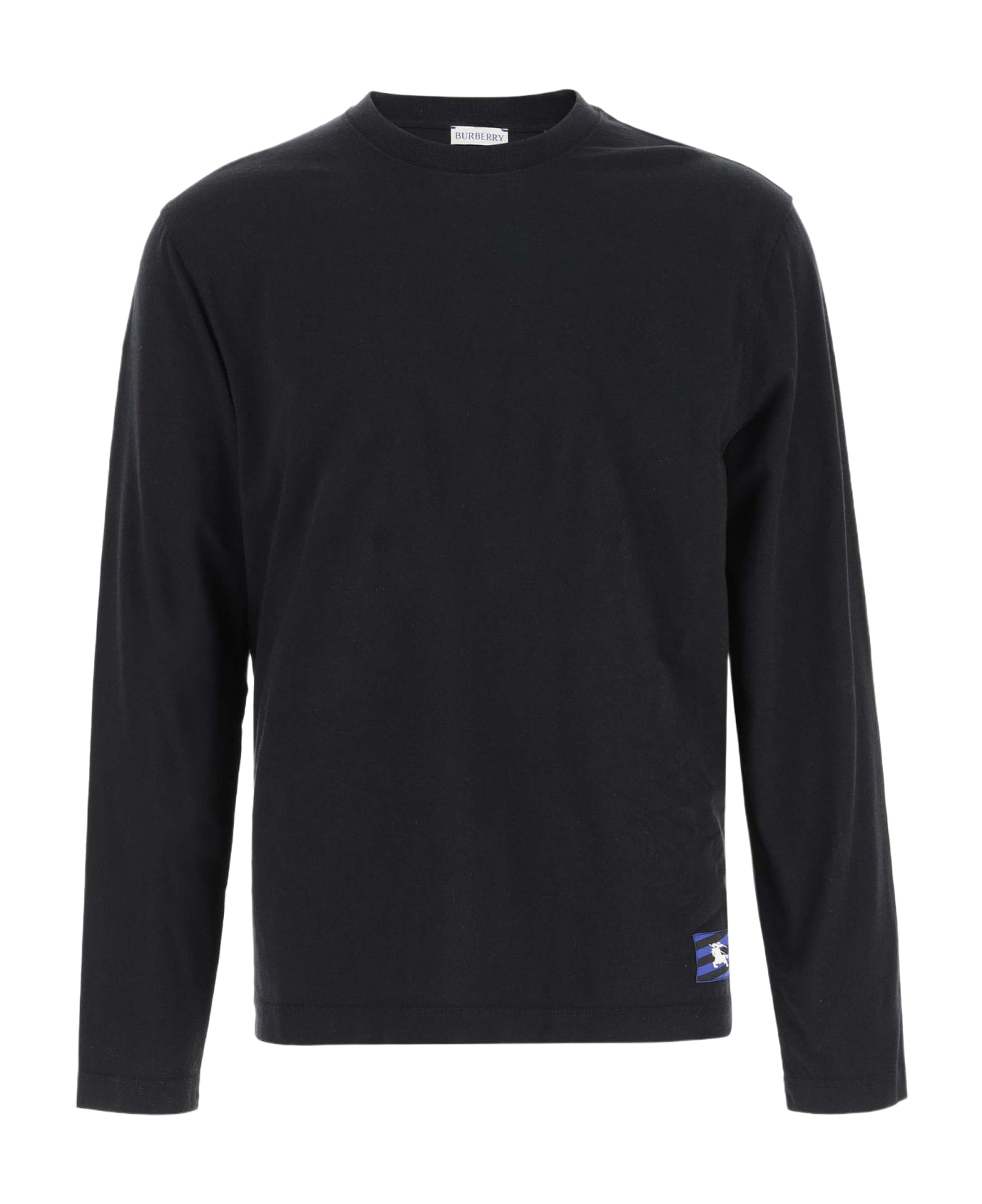 Burberry Long Sleeve Cotton T-shirt With Logo - Black シャツ