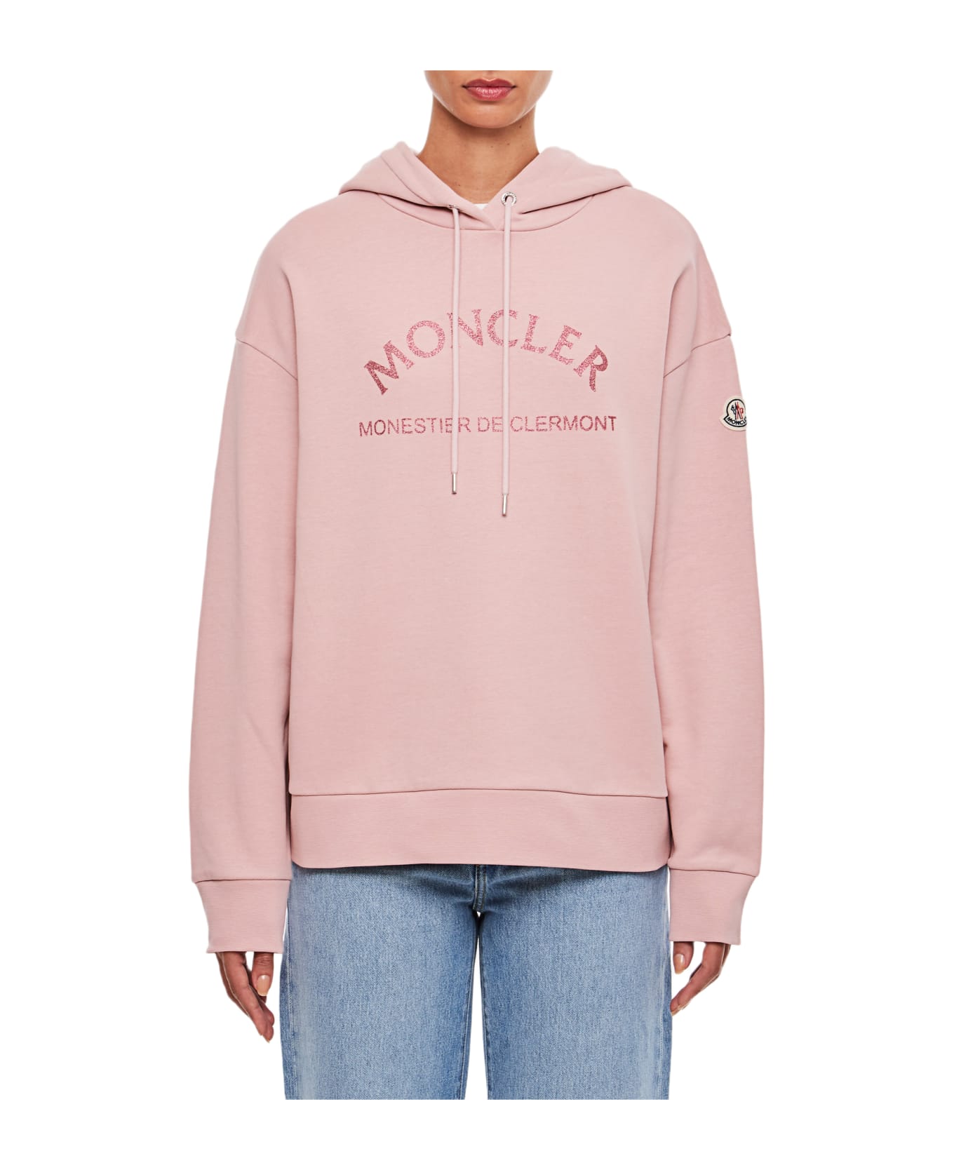Moncler Cotton Logo Hoodie - Pink