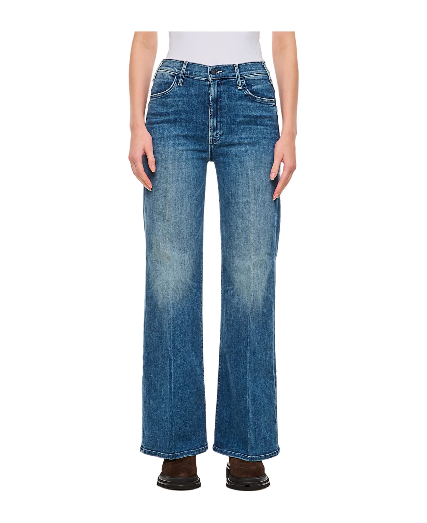 Mother The Hustler Roller Skimp Denim Pants - Blue