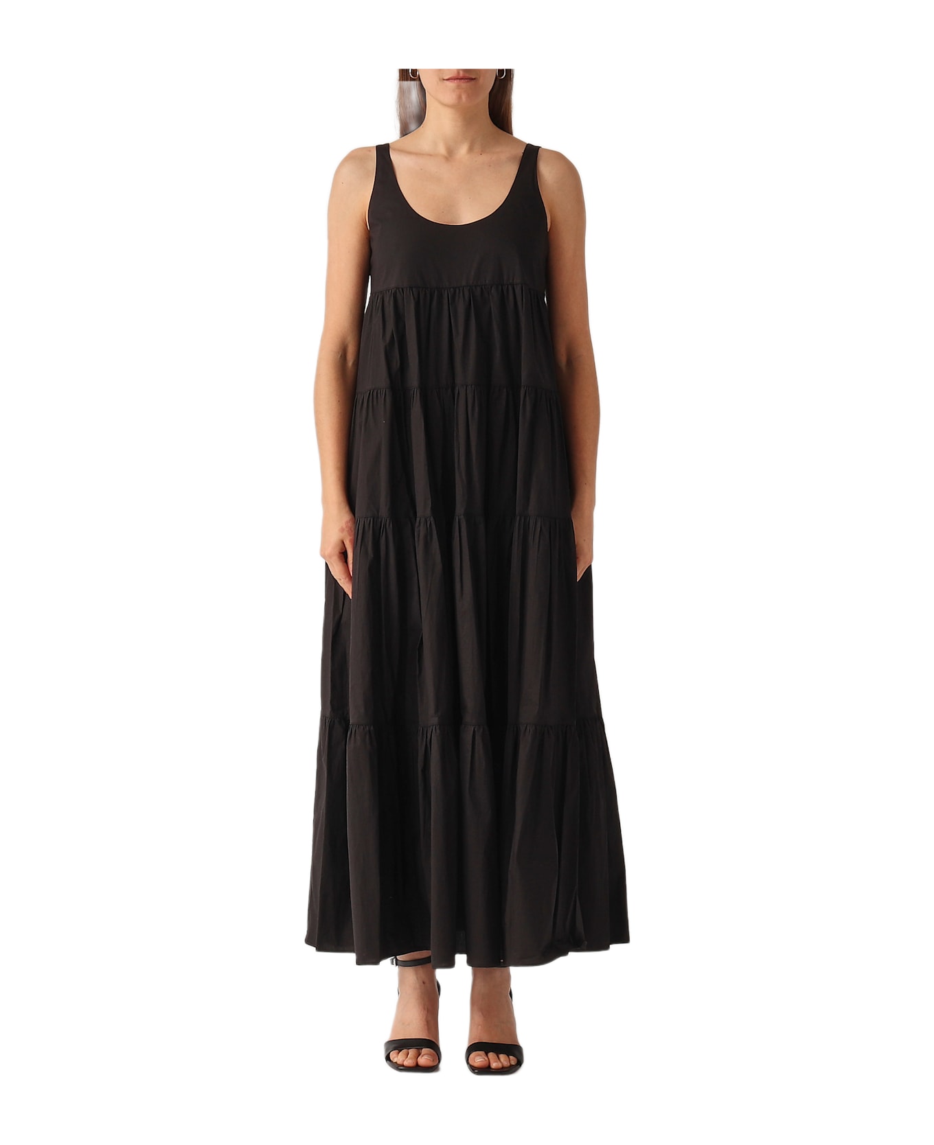 Michael Kors V Neck Tier Dress Dress - NERO