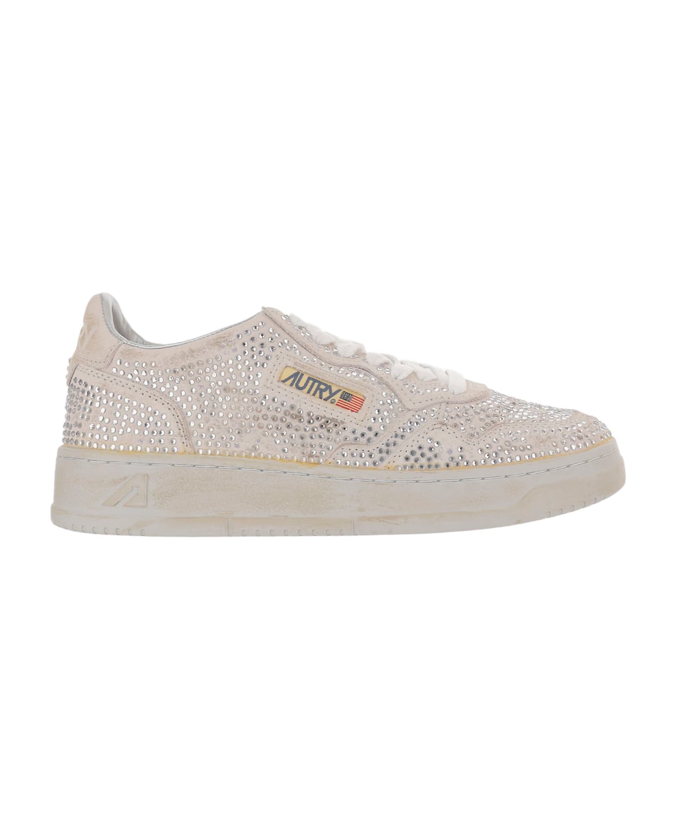 Autry Medalist Low Crystal Sneakers - White