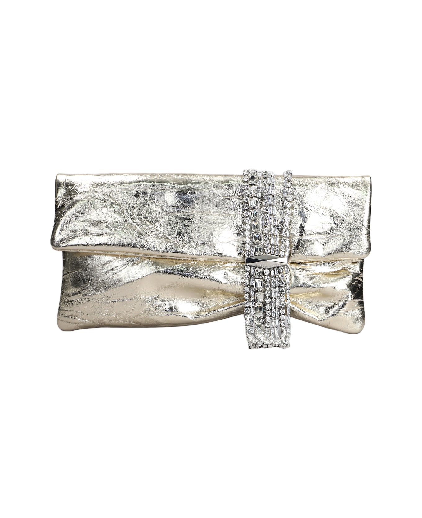 Jimmy Choo Zandra Clutch In Gold Leather - gold