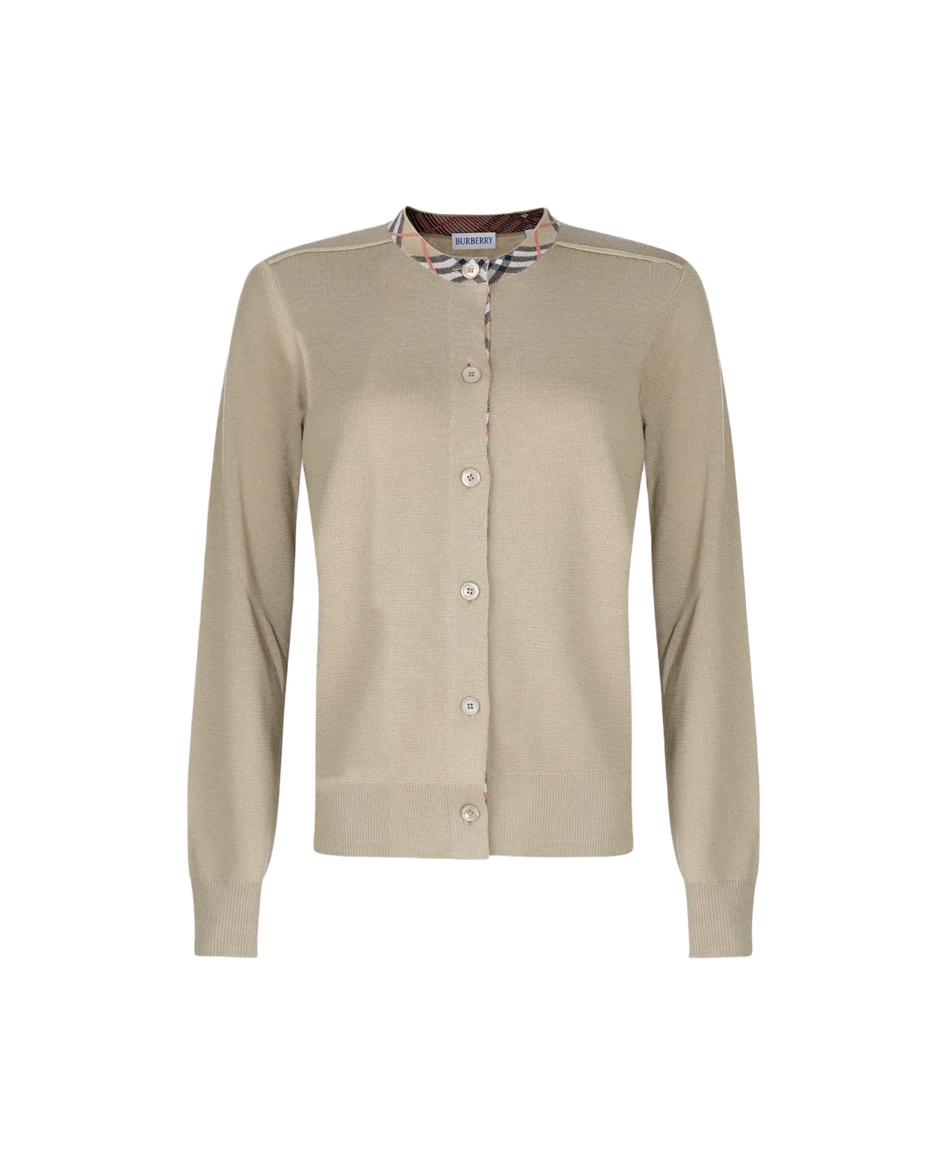 Burberry Beige Wool Knitwear - FLAX/SAND IP