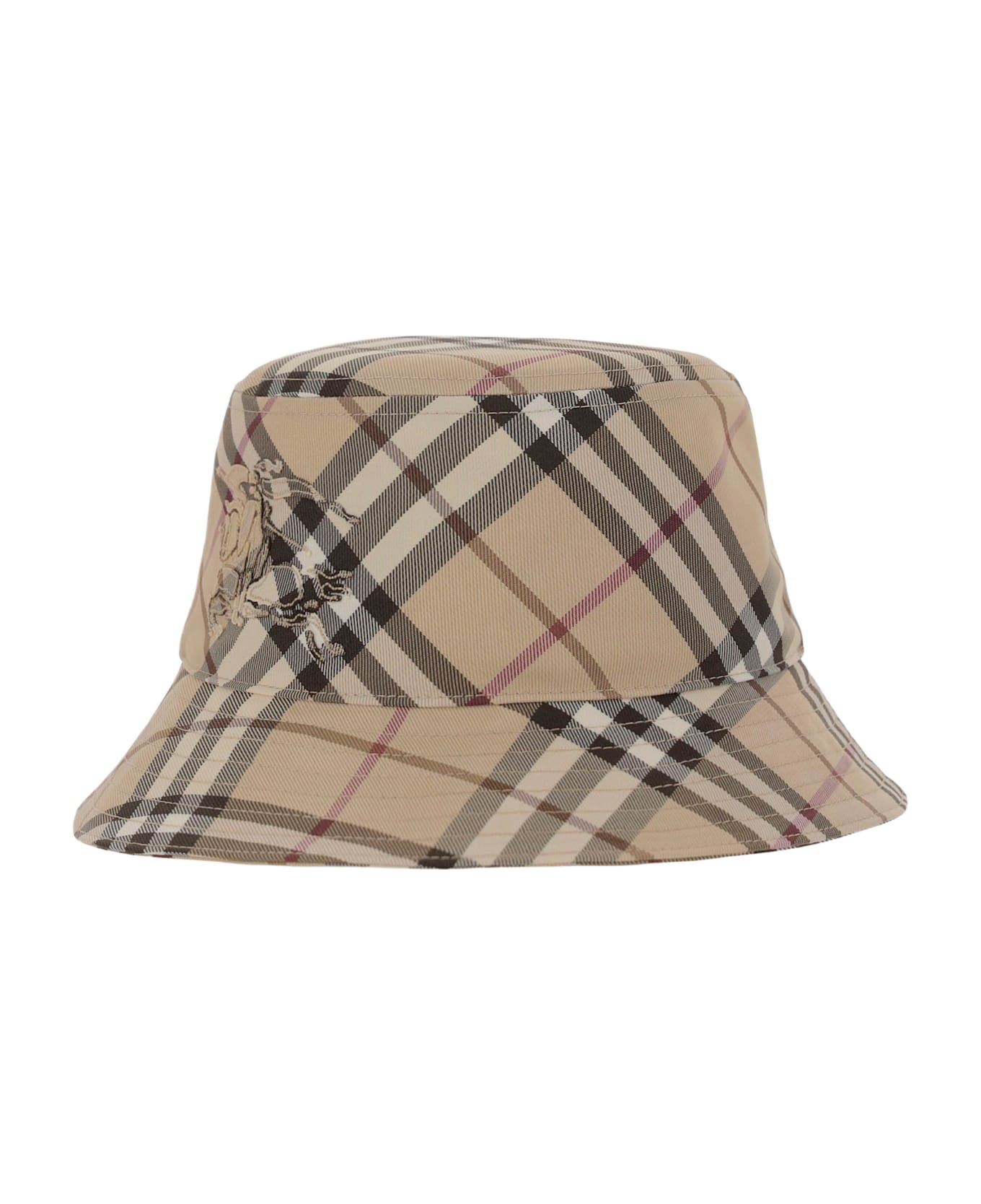 Burberry Bucket Hat With Check Pattern - Red
