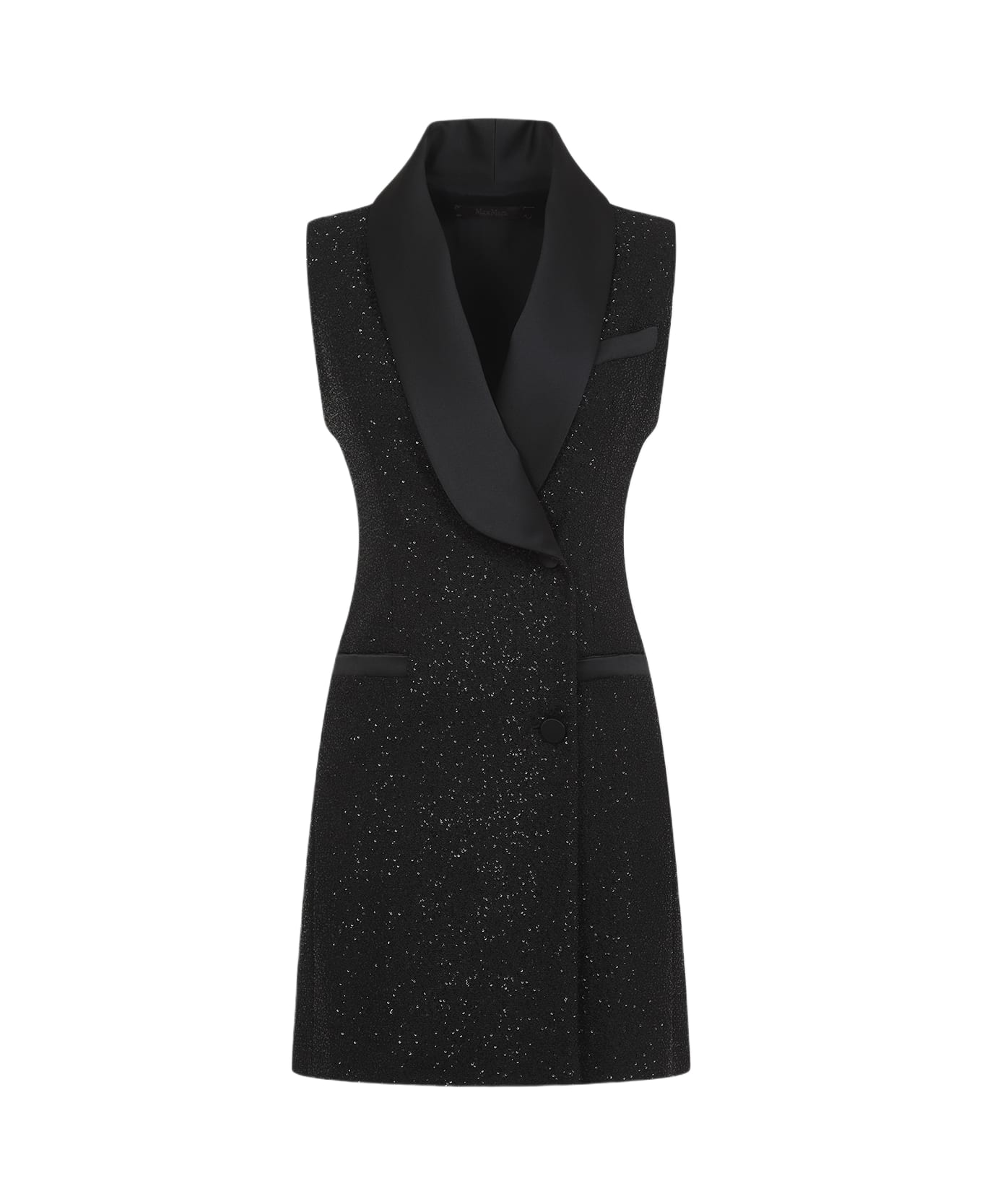 Max Mara Pianoforte Embellished Sleeveless Dress - Nero
