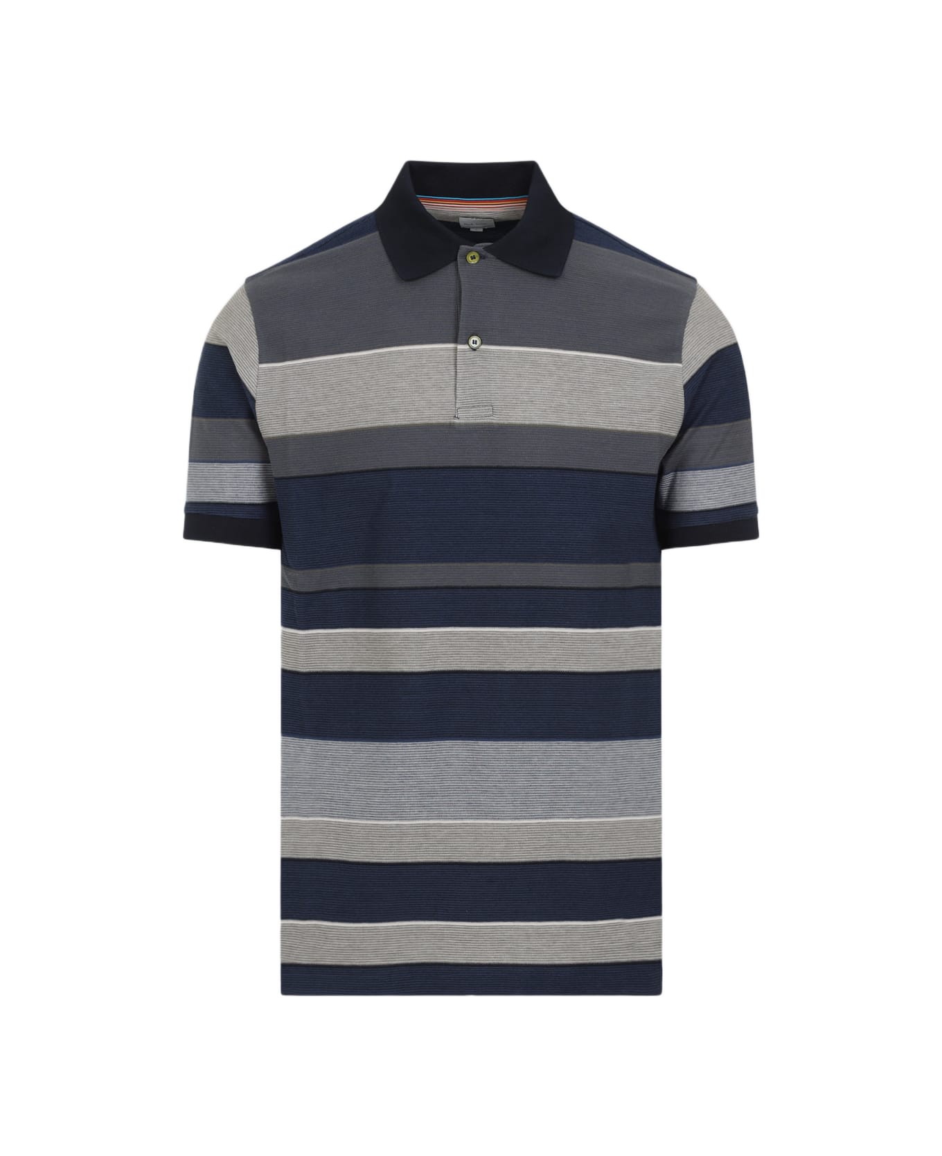 Paul Smith Mens Stripes Polo Shirt - Light Grey