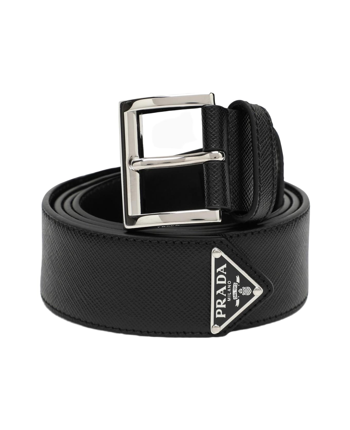 Prada Black Saffiano Leather Belt - Nero