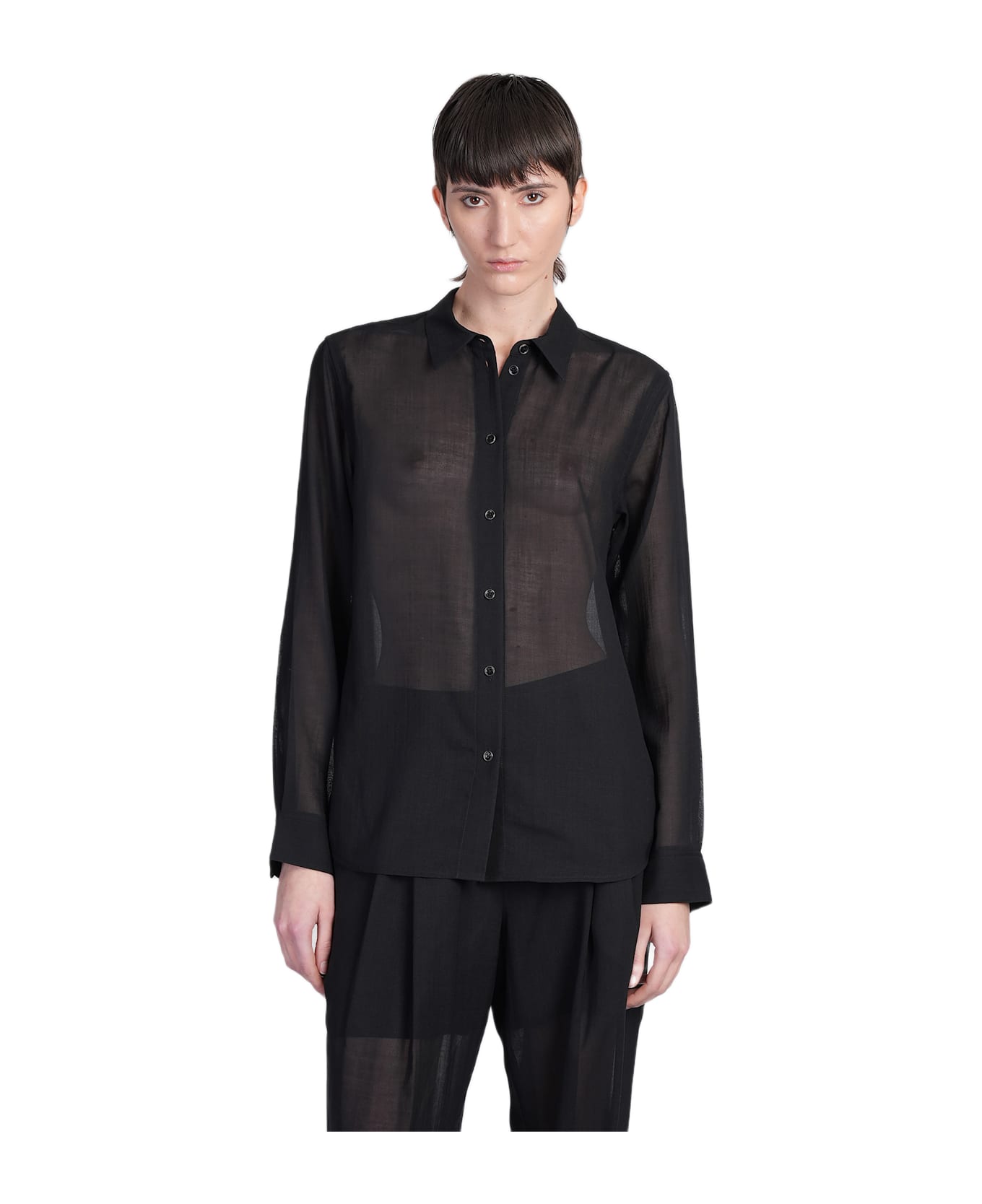 Helmut Lang Shirt In Black Wool - black