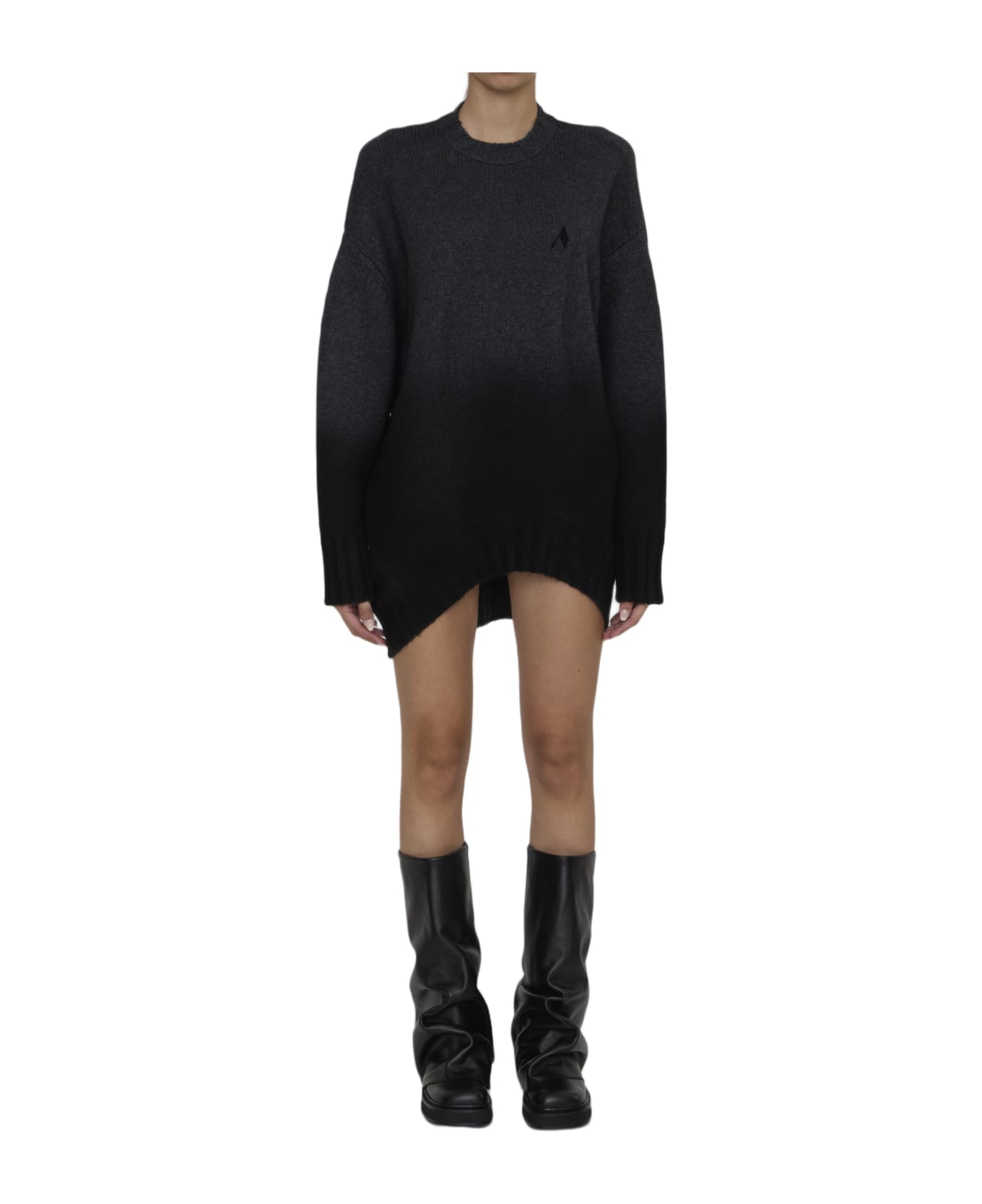 The Attico Mini Dress In Wool And Cashmere - DARK PURPLE