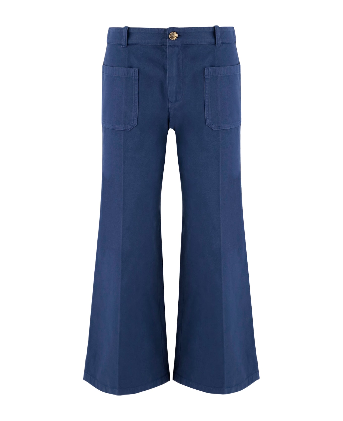 Chloé Cotton Cropped Pants - Blue