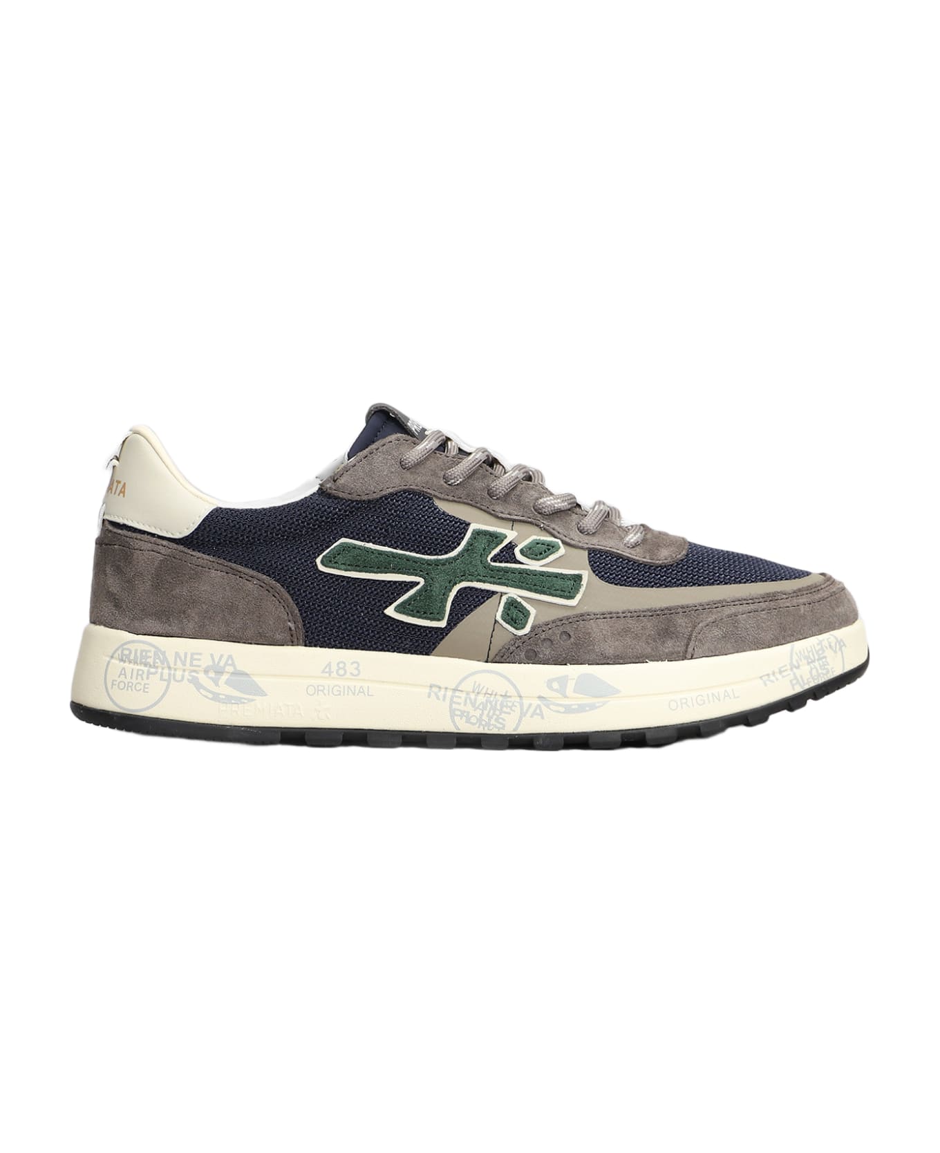 Premiata Nous Sneakers In Taupe Suede And Fabric - taupe