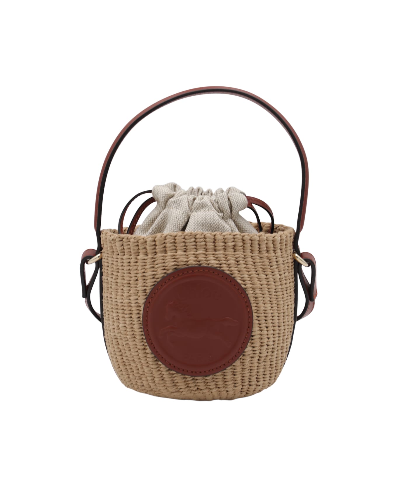 Chloé Brown Raffia Mini Horse Satchel - Brown