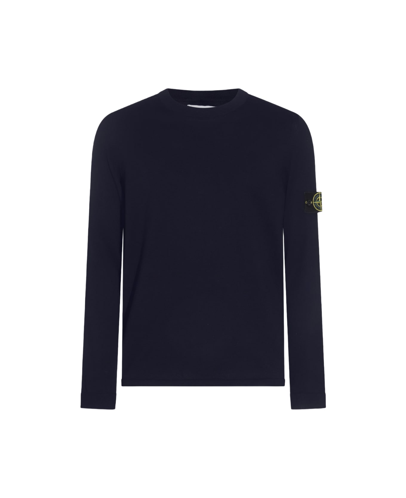 Stone Island Logo Crew Neck Sweater - Navy blue