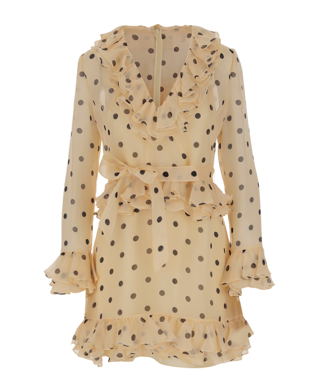 Valentino Printed Silk Dress - AVORIONERO
