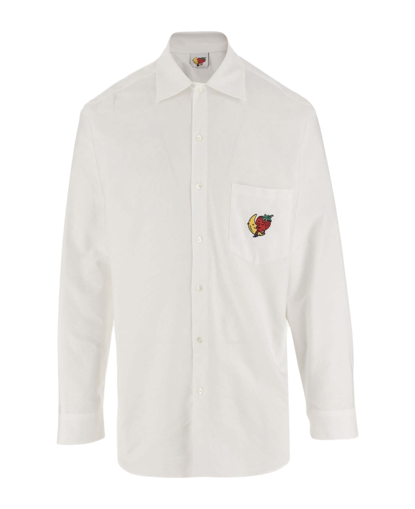 Sky High Farm Cotton Poplin Shirt With Logo - White