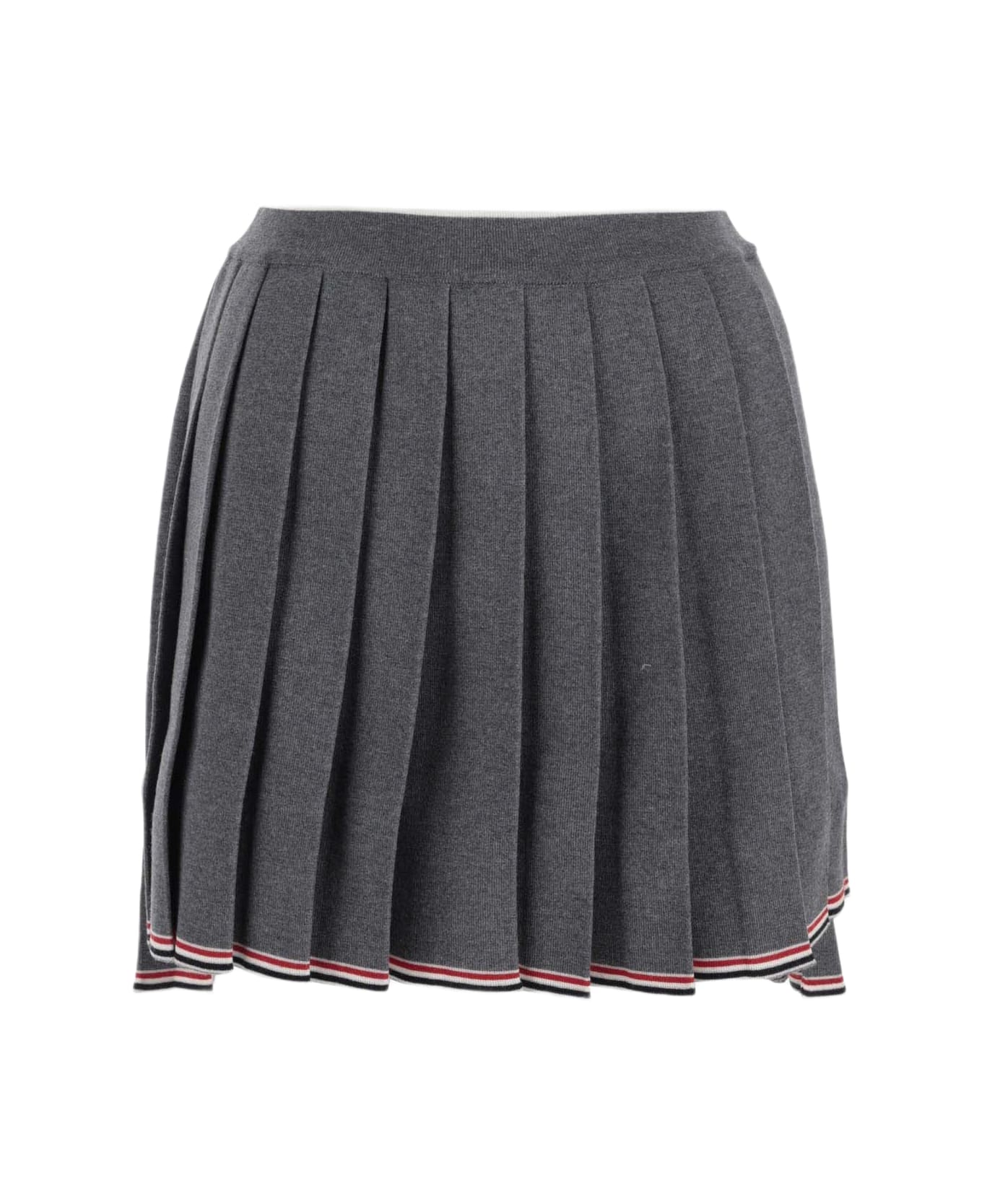 Thom Browne 'full Needle Pleated Mini' Wool Blend Skirt - GREY スカート