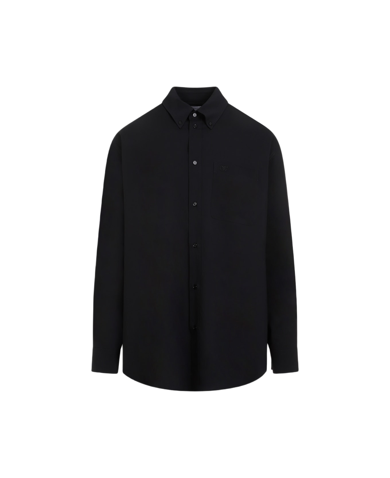 Off-White Emb Cotton Shirt - Black Black