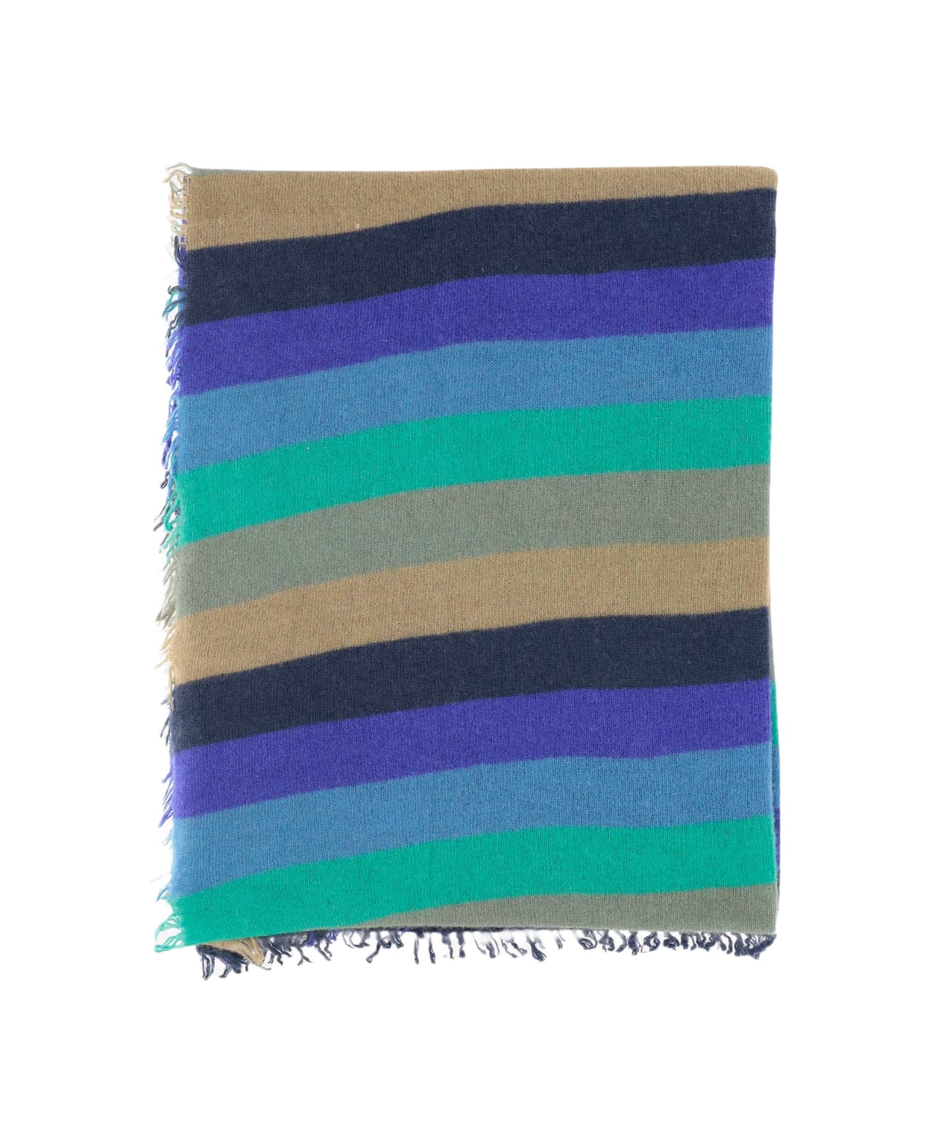 Faliero Sarti Strippy Cashmere Scarf - Red