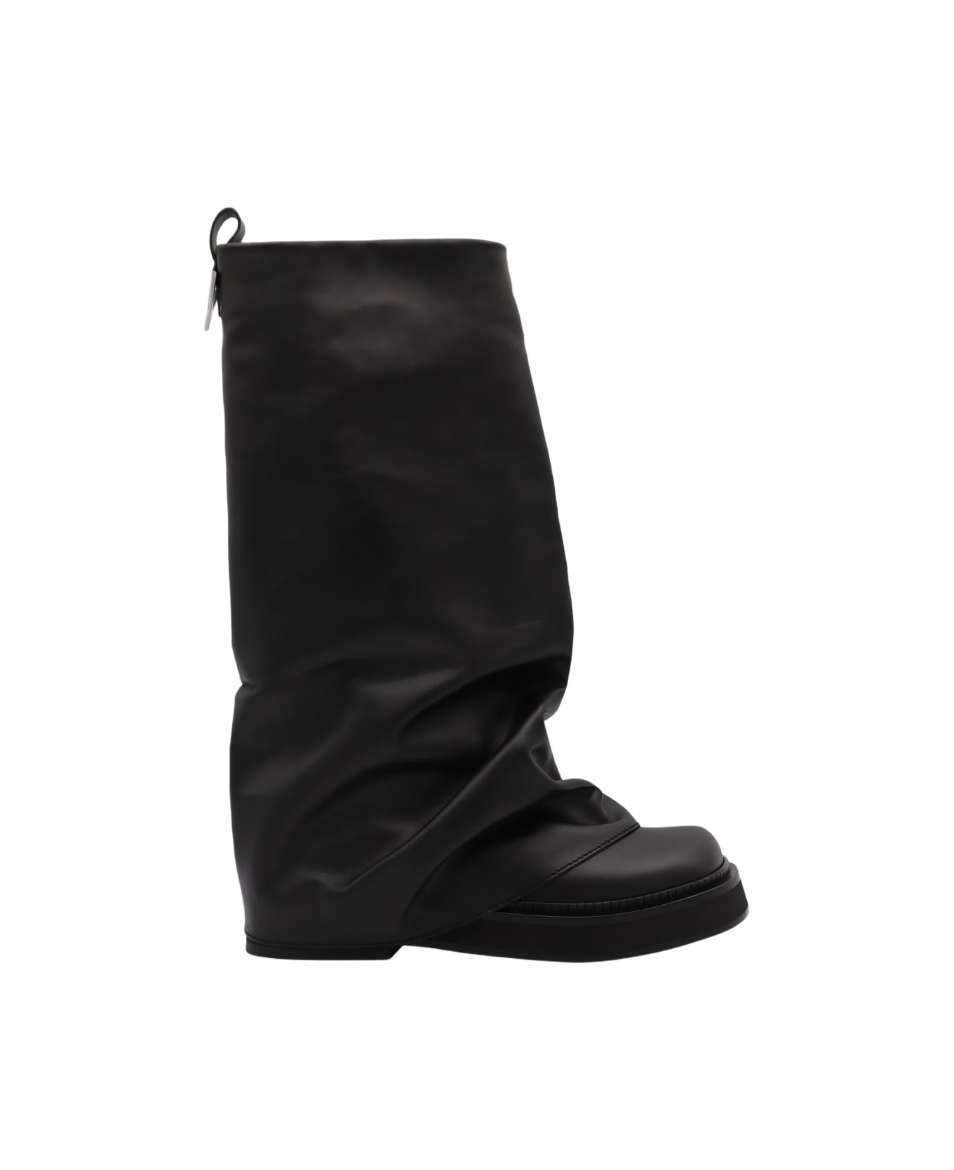 The Attico Black Leather Robin Boots - Black ブーツ