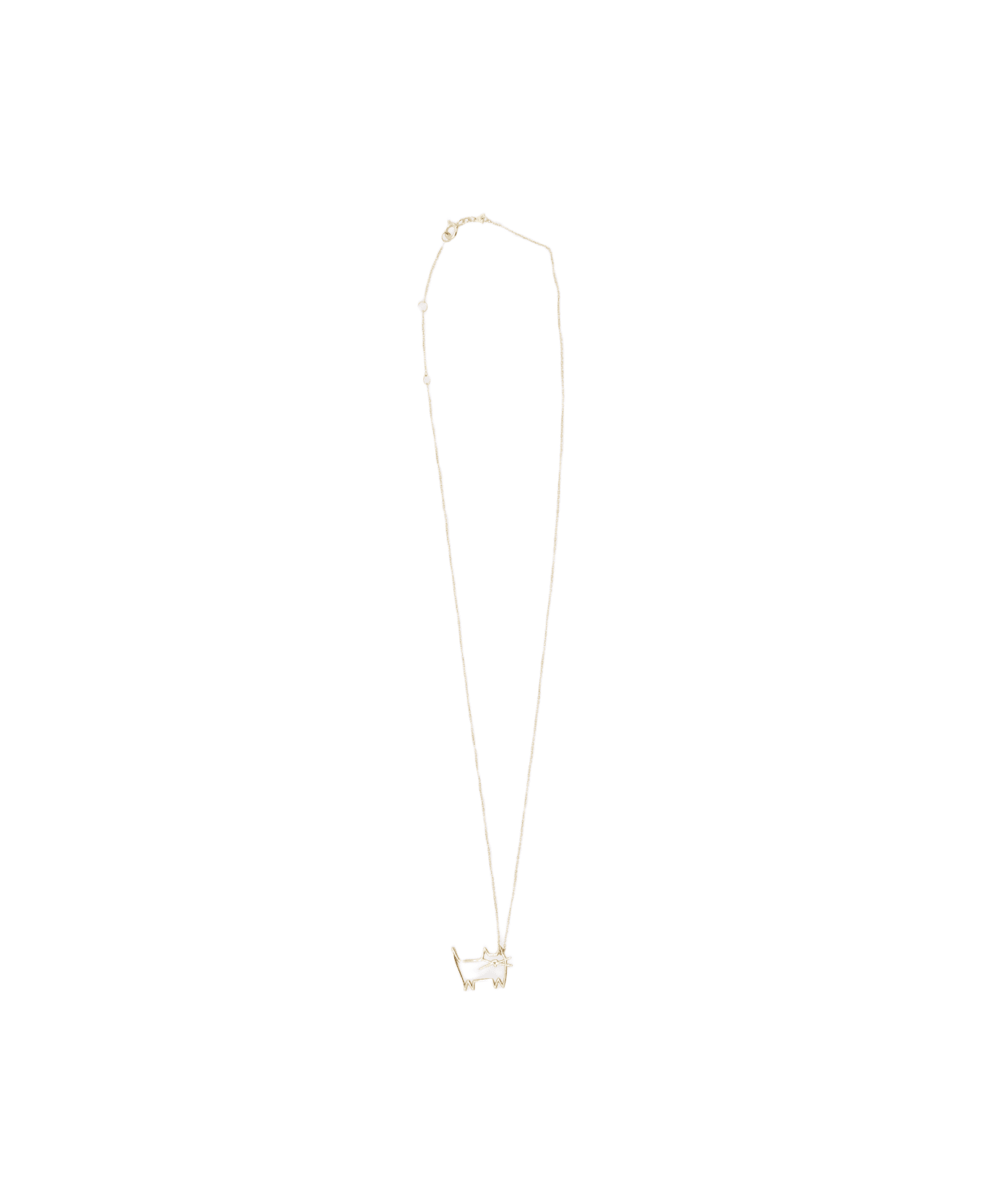 Aliita Gold Metal Gato Necklace - Golden