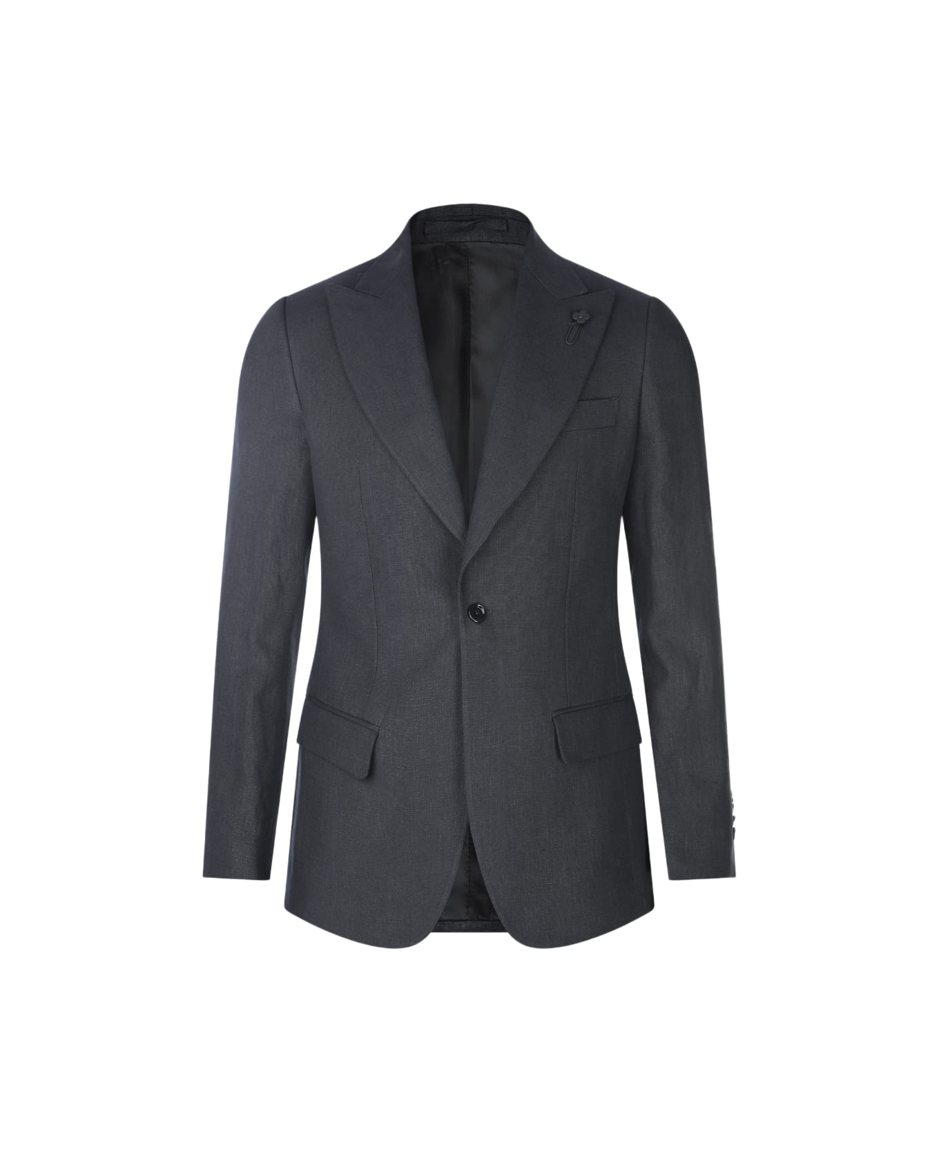 Lardini Dark Grey Linen Blazer - Black