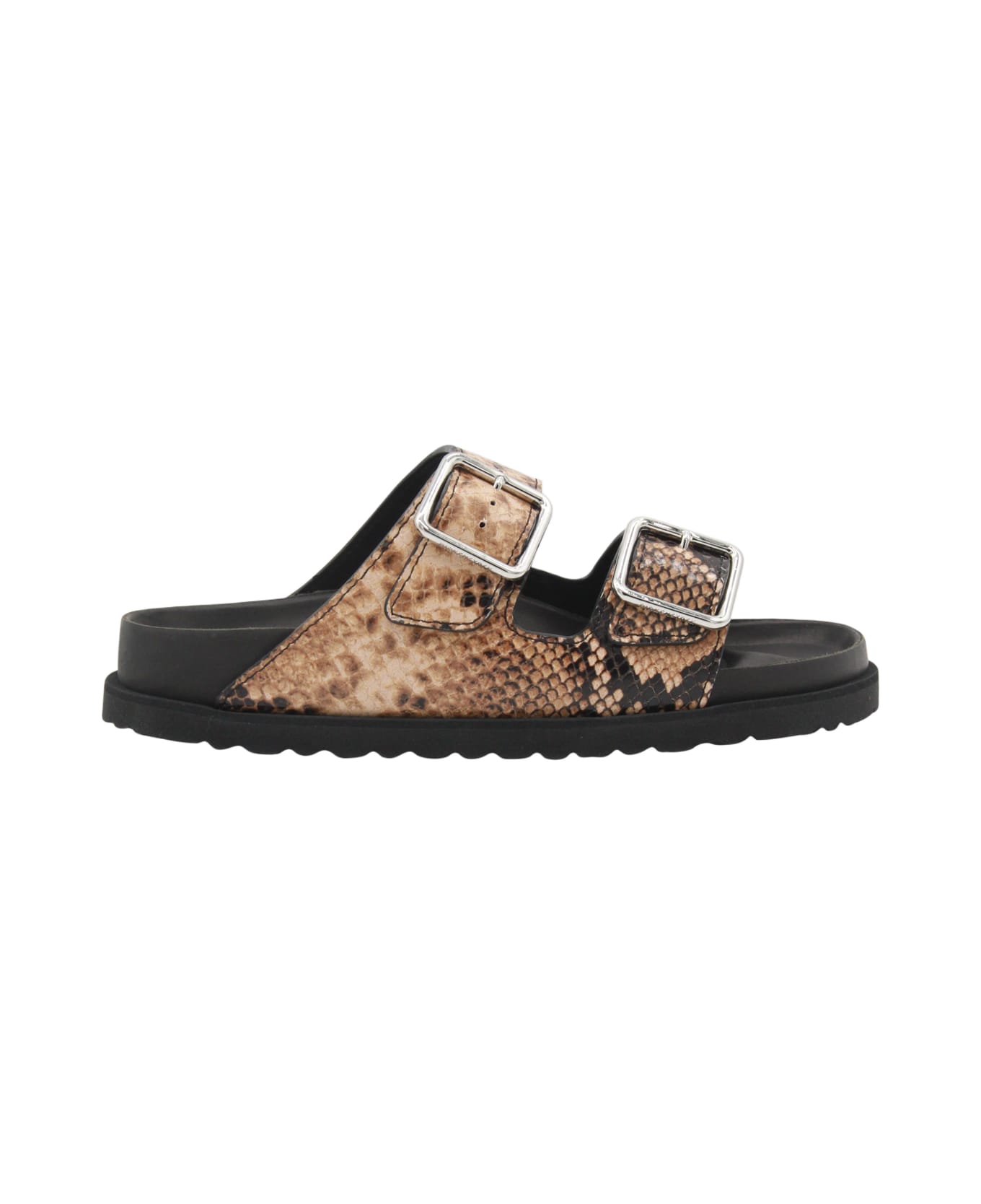 Birkenstock Brown And Black Leather Arizona Snake Sandals - Natural Snake (1030003)