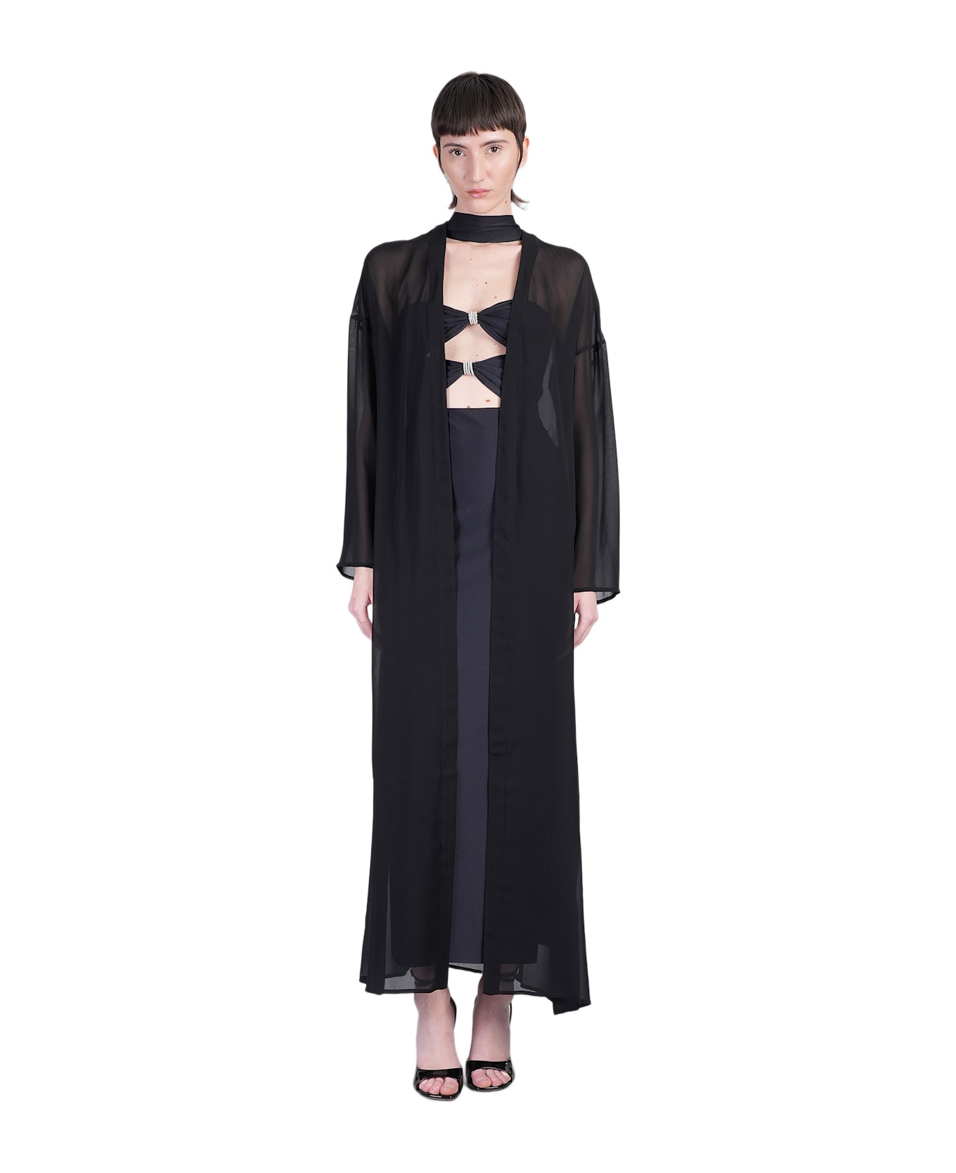 MVP Wardrobe Trench In Black Viscose - black