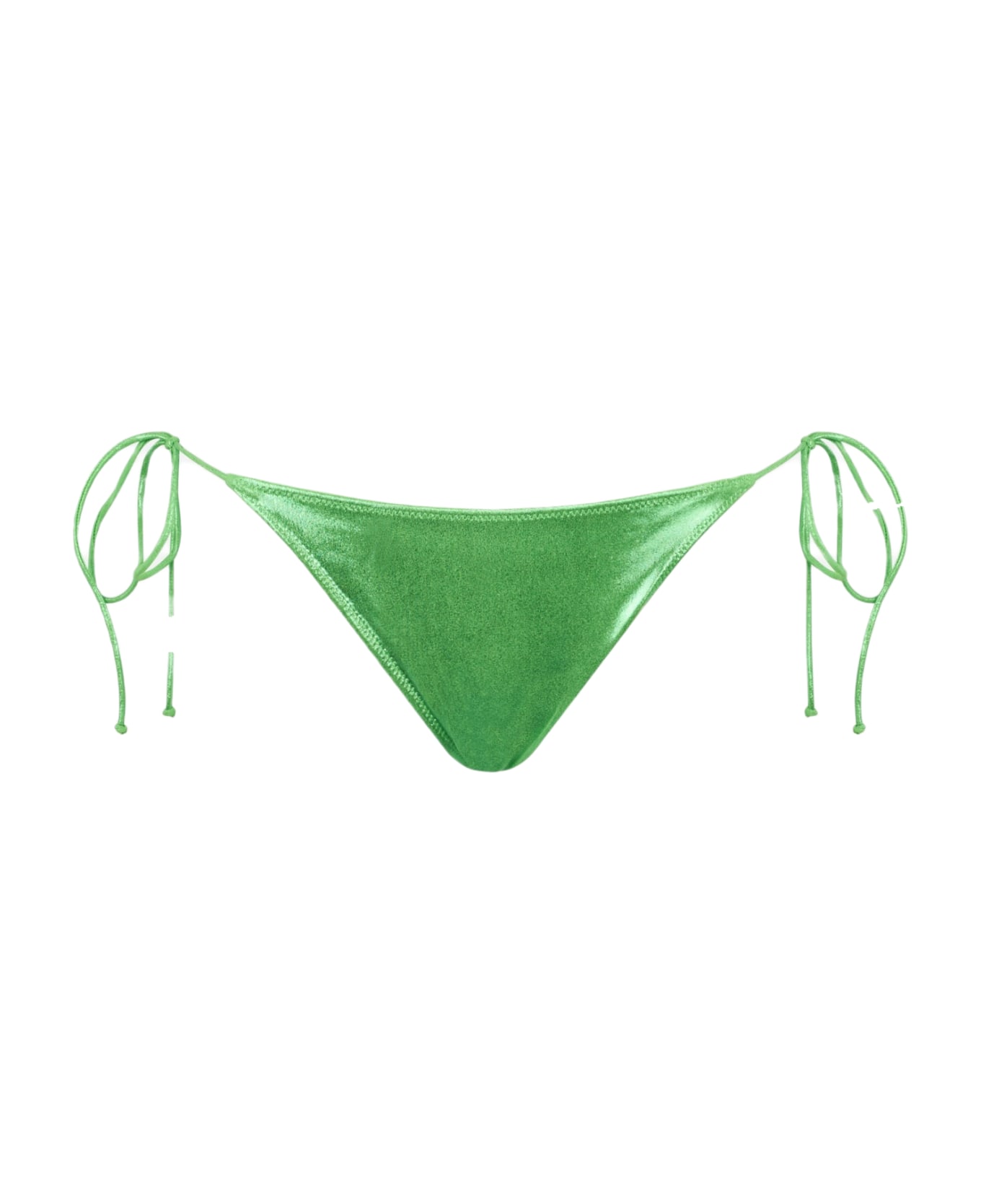 MC2 Saint Barth Woman Lamina Green Swim Briefs With Side Laces - GREEN