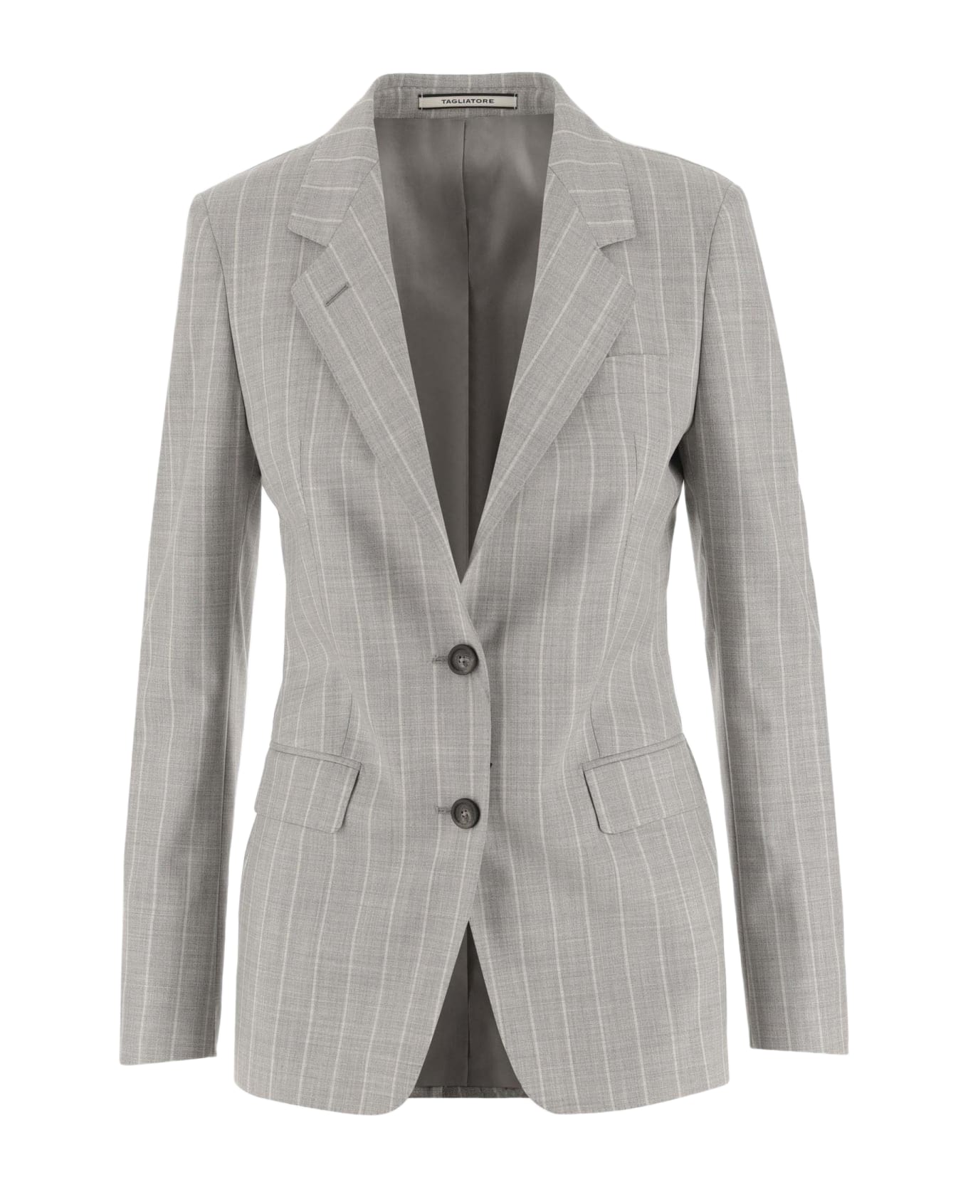 Tagliatore Wool And Silk Single-breasted Jacket - Grey ブレザー