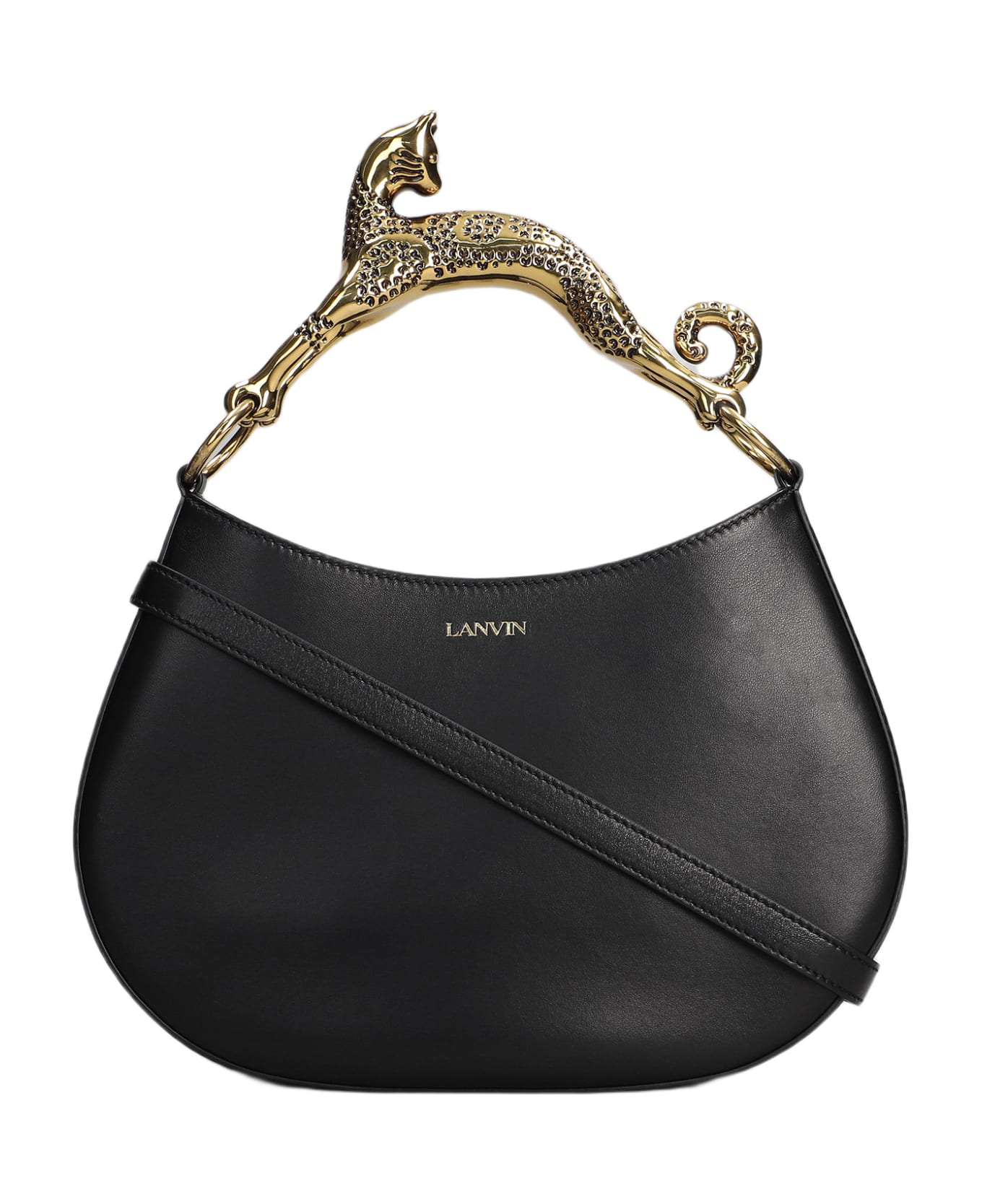 Lanvin Shoulder Bag In Black Leather - black