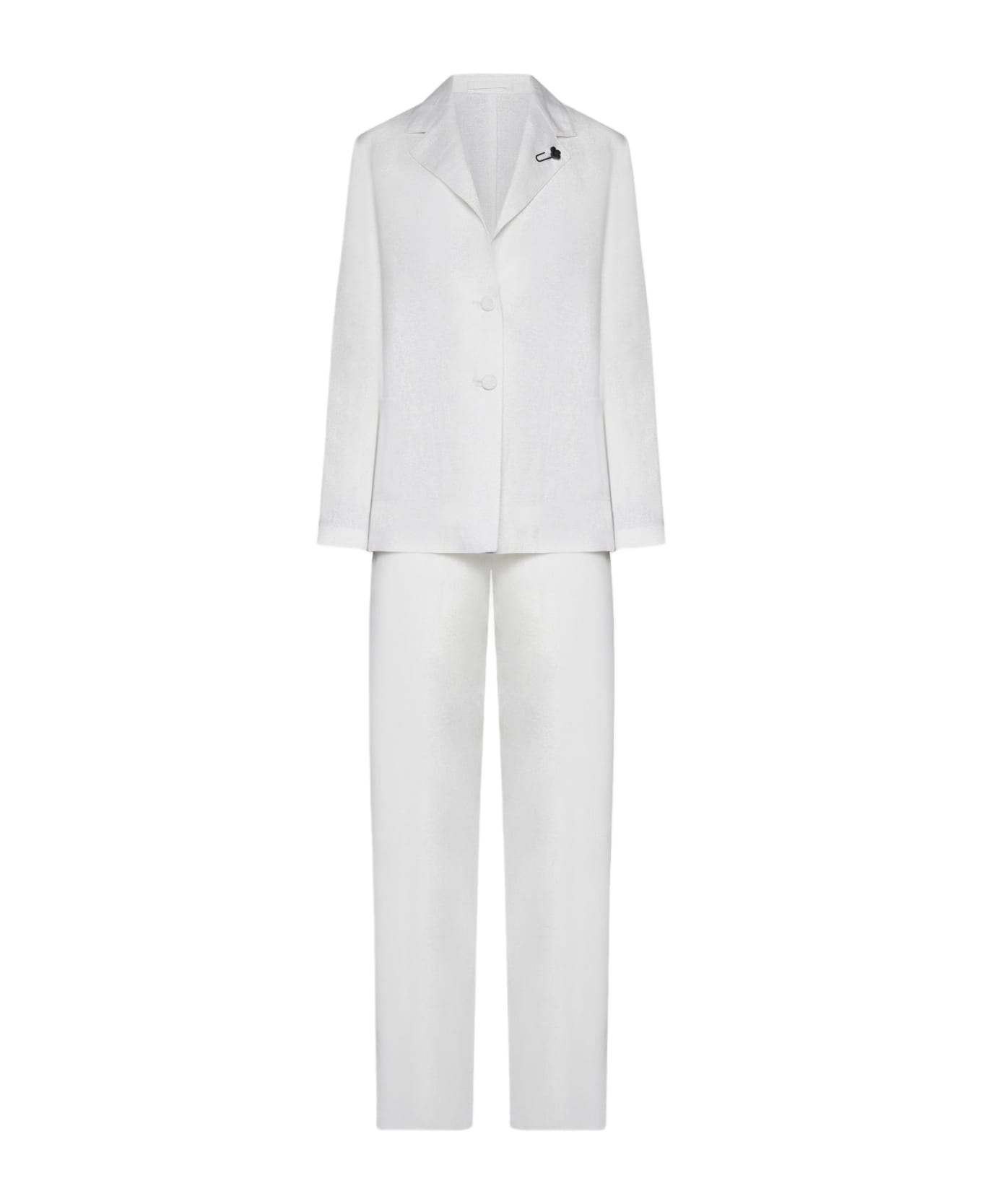 Lardini Lame' Wool Suit - WHITE