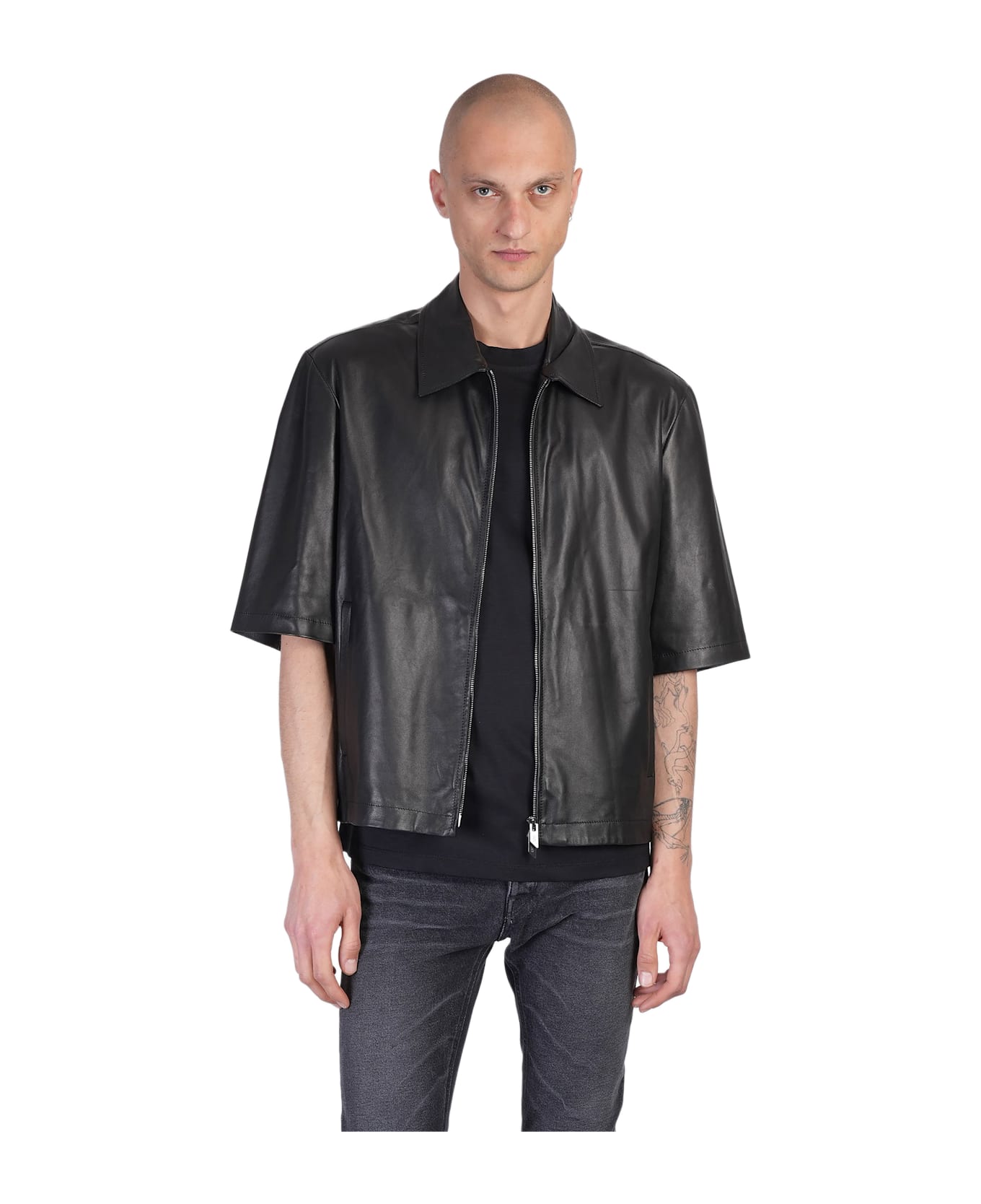 Salvatore Santoro Shirt In Black Leather - black