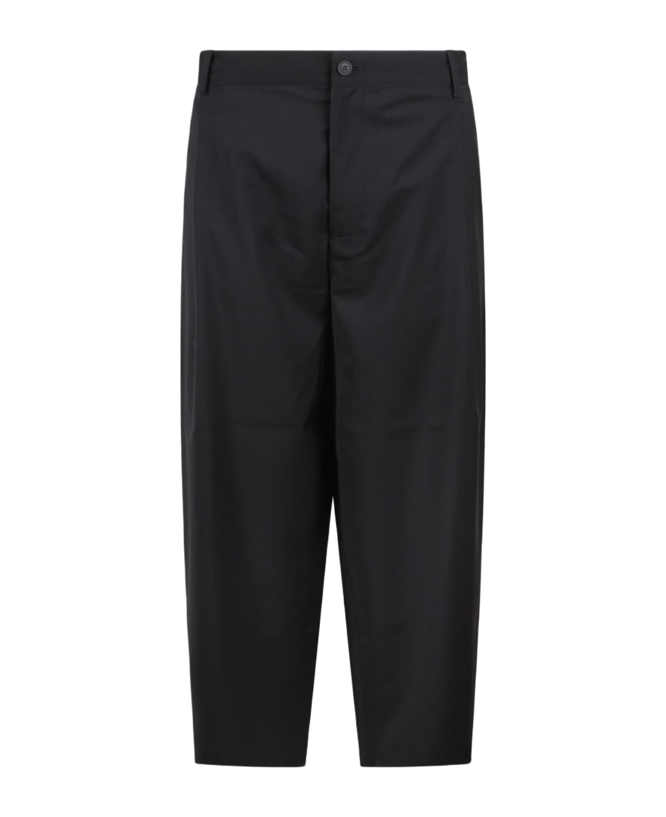 Maison Kitsuné Pleated Cropped Pants - Black
