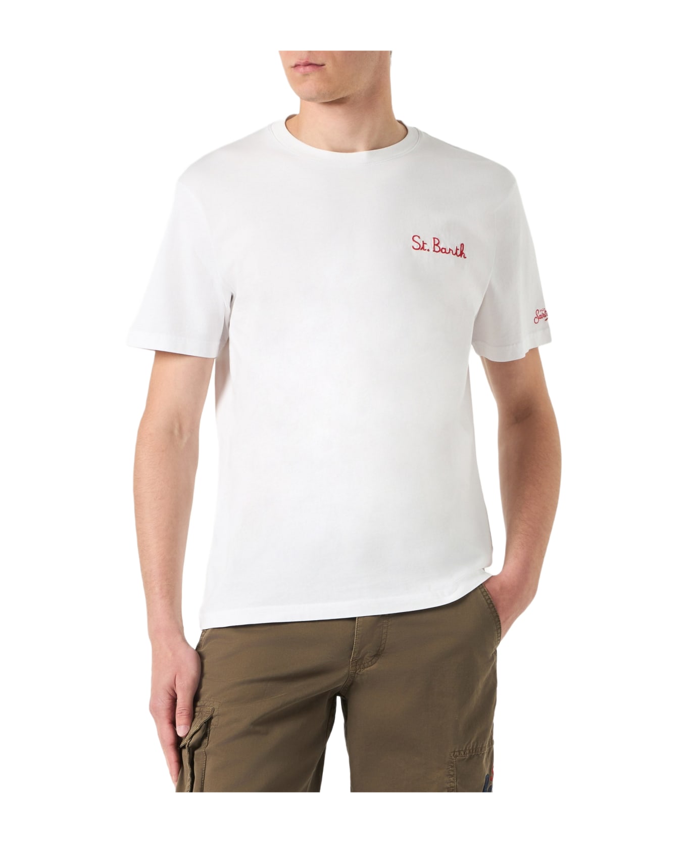 MC2 Saint Barth Man Cotton T-shirt With Bart Angel Print | The Simpsons Special Edition - WHITE