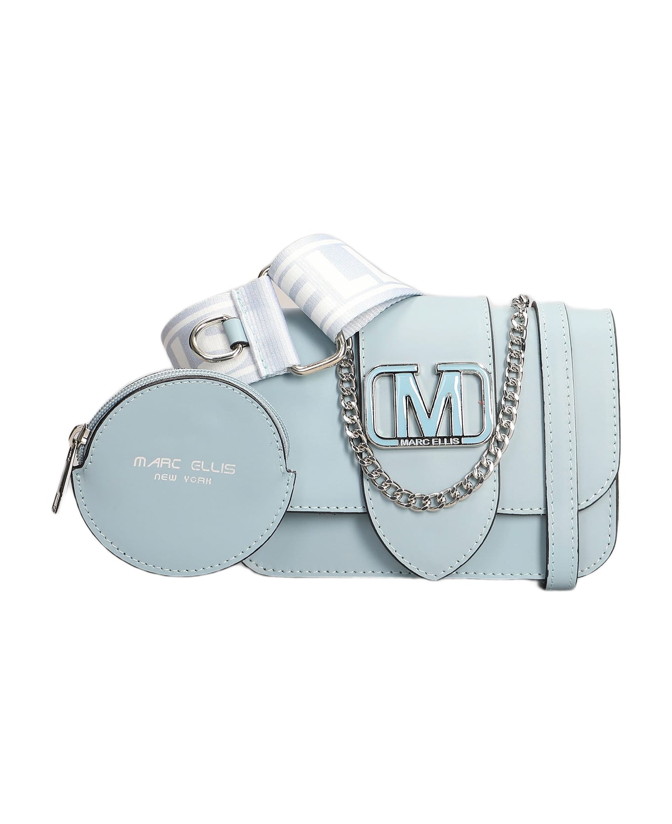 Marc Ellis Kourtney S Shoulder Bag In Cyan Faux Leather - cyan