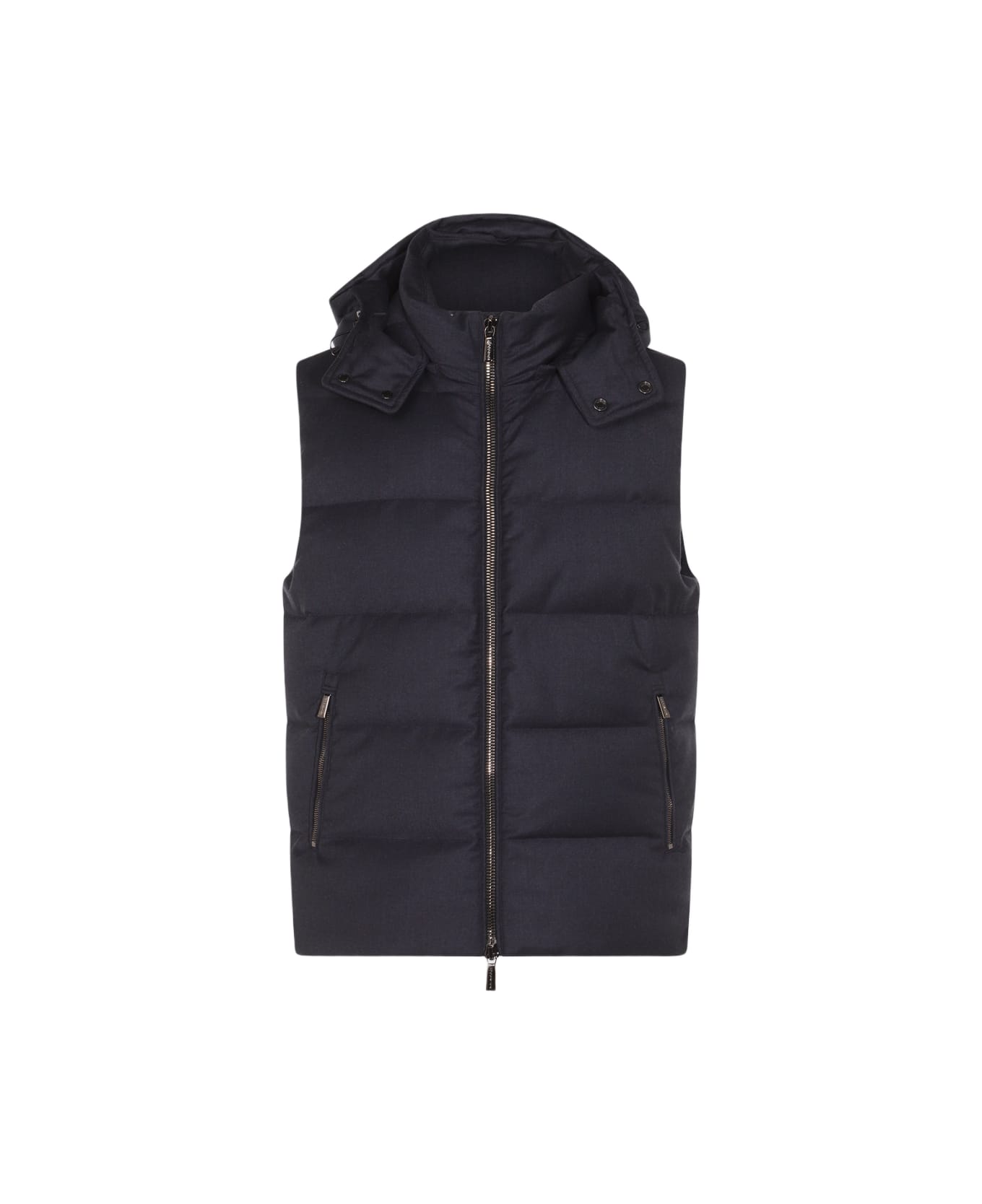 Moorer Blue Wool Down Jacket - Denim