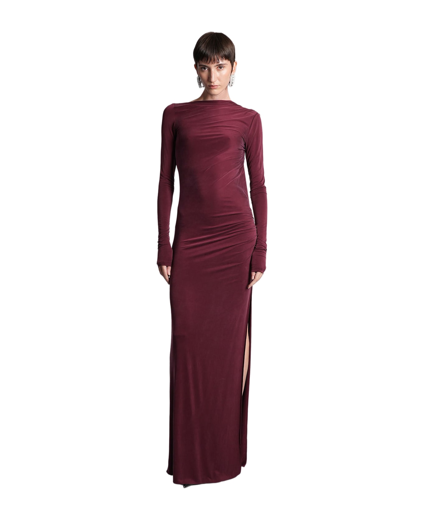 The Andamane Sophie Maxi Long Dress In Bordeaux Polyamide Polyester - bordeaux
