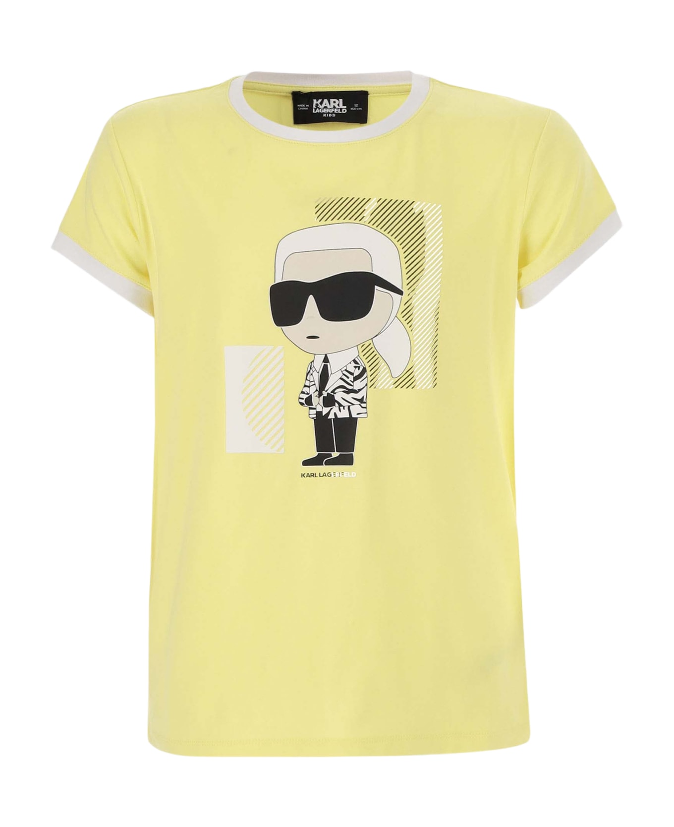 Karl Lagerfeld Cotton Blend T-shirt With Logo - Yellow