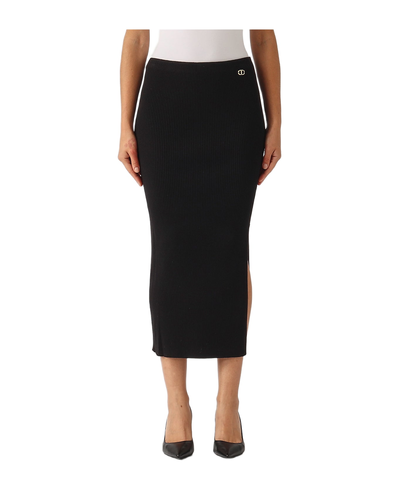 TwinSet Viscose Skirt - NERO