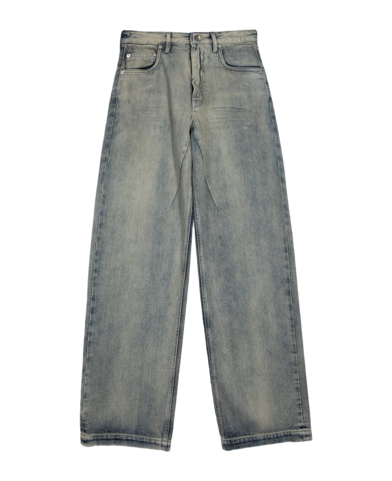DRKSHDW Geth Jeans Sandblasted mid blue denim baggy pant - Geth Jeans - Denim