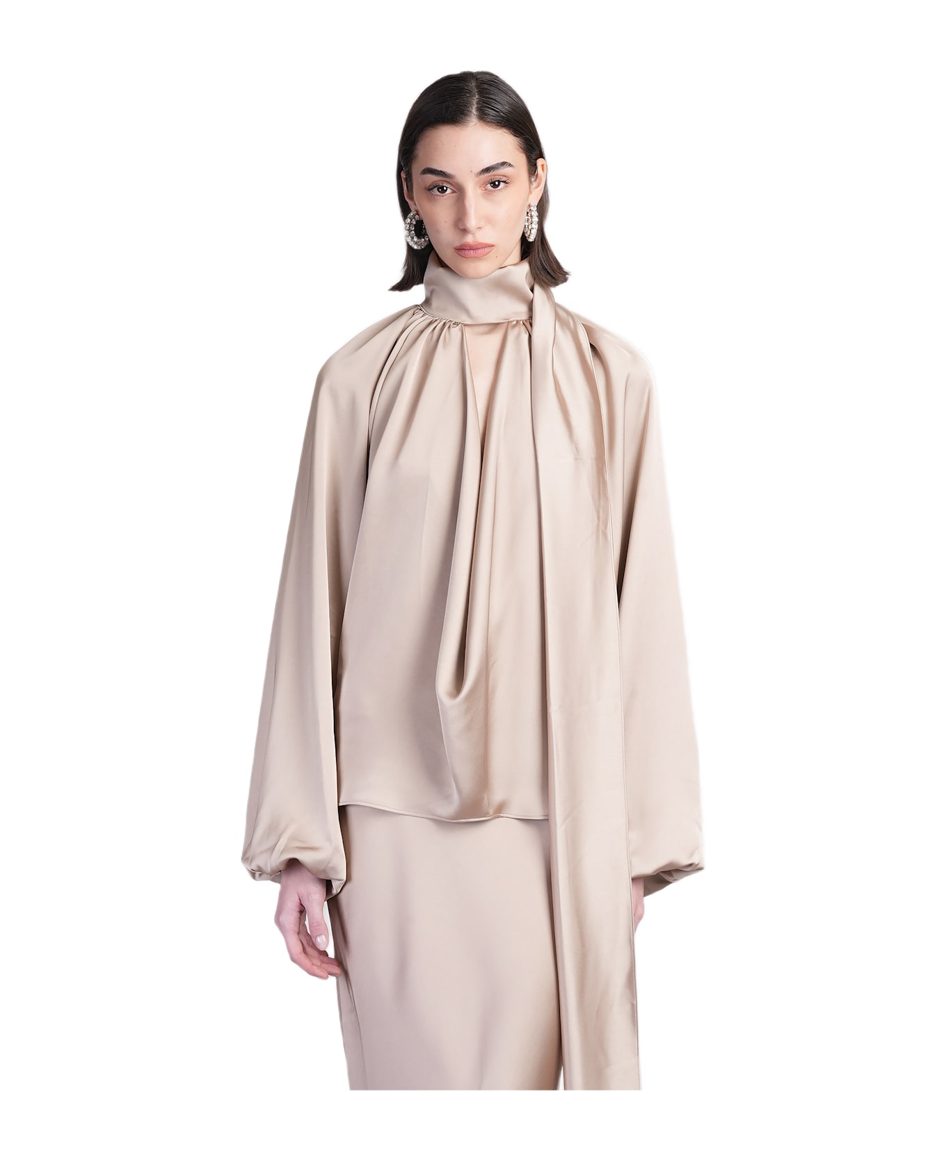 The Andamane Viola Blouse In Grey Polyester - grey