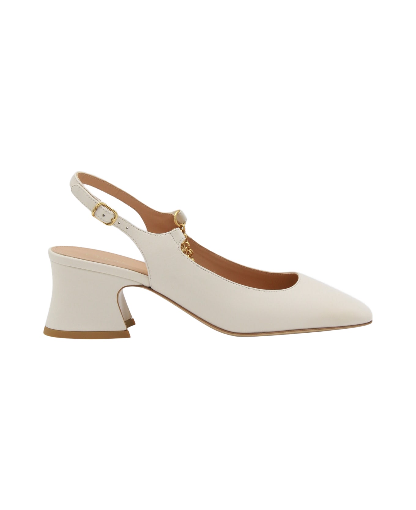Chloé White Leather Pumps - EGGSHELL