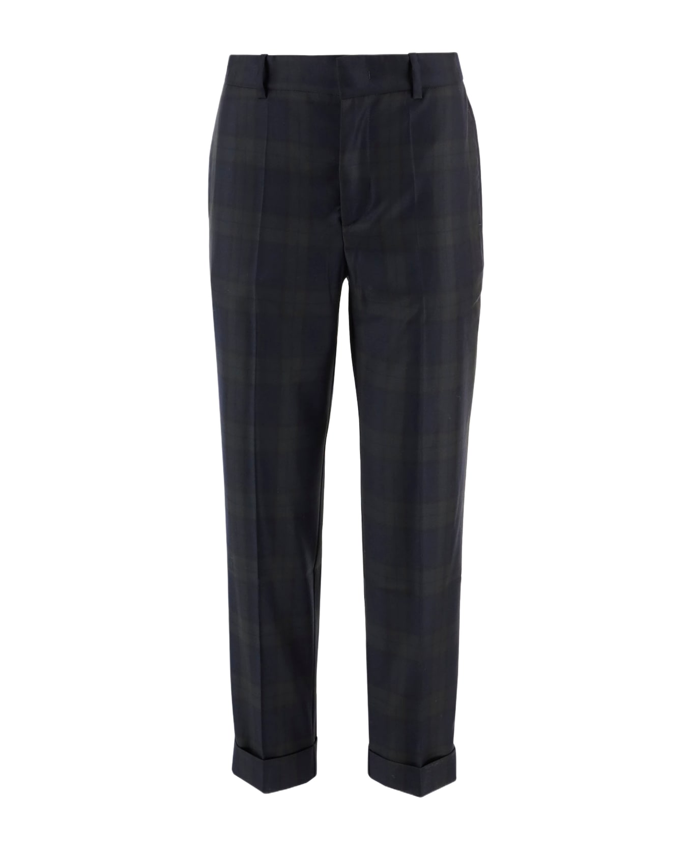 Sa Su Phi Angela Tartan Wool Pants With Turn-ups - Red