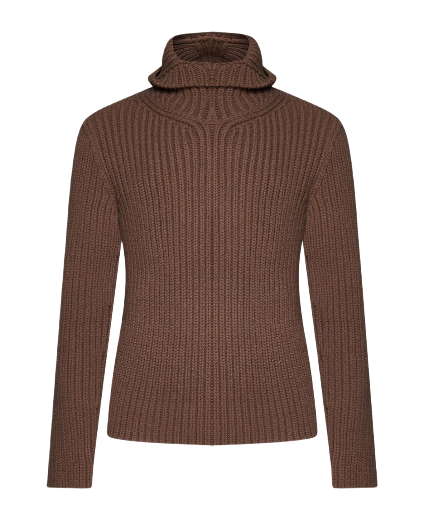 Lanvin Wool And Cashmere Hooded Sweater - Chestnut