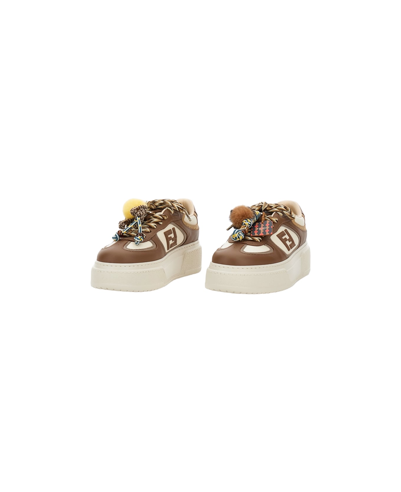 Fendi Sneakers With Charms - Brown