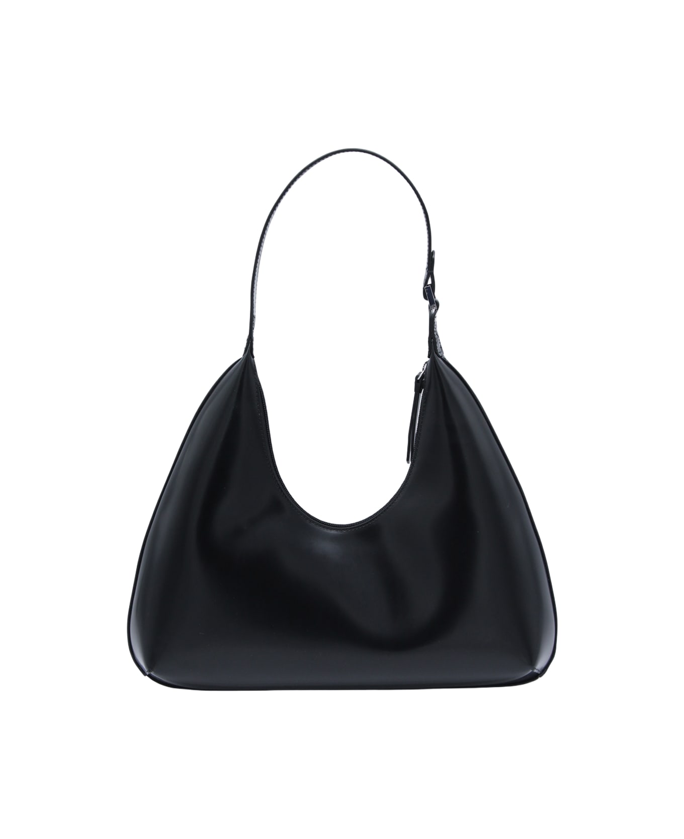 BY FAR Amber Semi Patent Leather Shoulder Bag - Black
