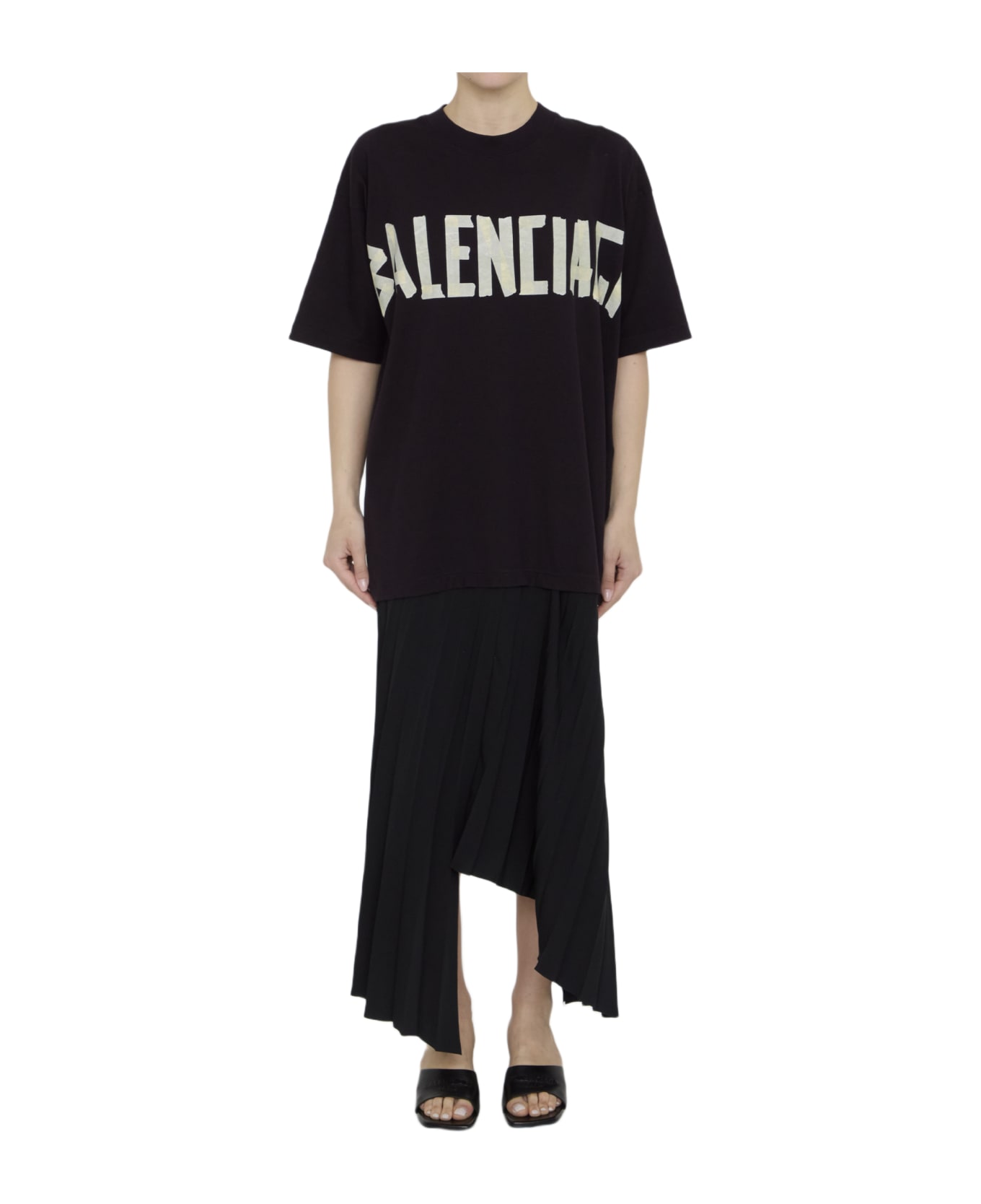Balenciaga Tape Type Dress - BLACK Tシャツ