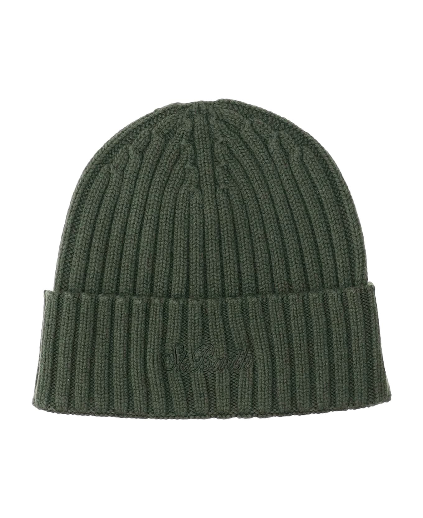 MC2 Saint Barth Wool Blend Beanie With Logo - Green